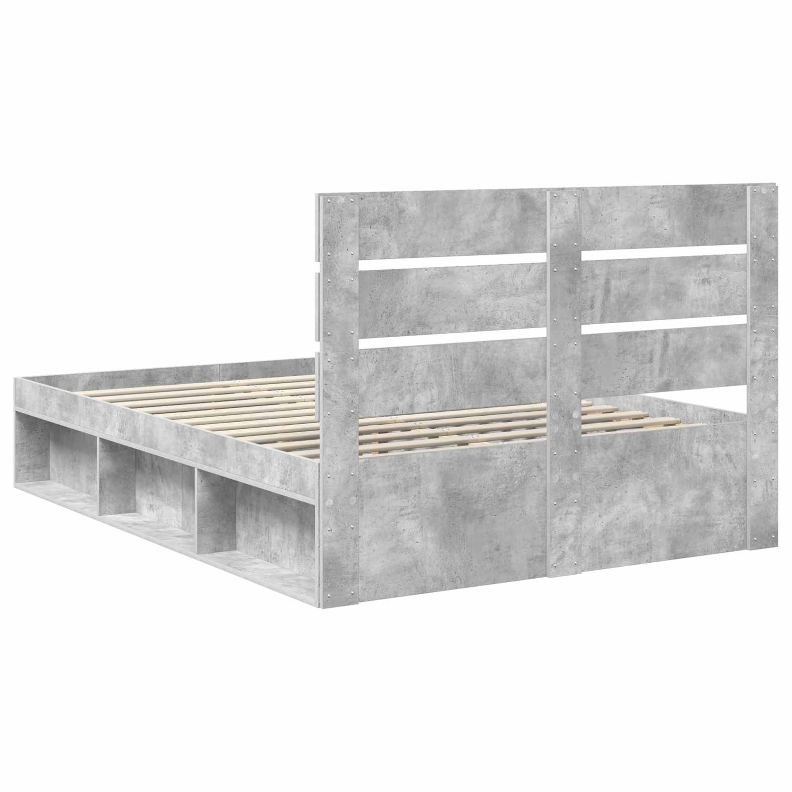 Krevetna konstrukcija Beton 160 x 200 cm Čvrsto borovo drvo