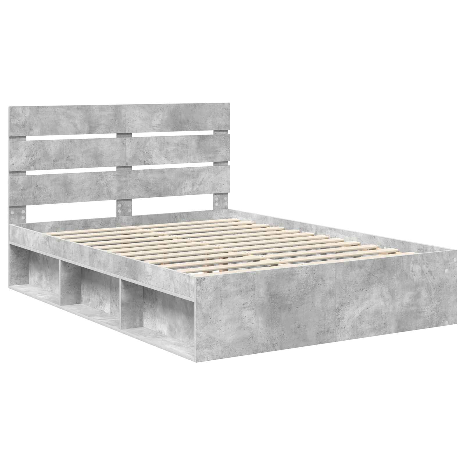 Krevetna konstrukcija s uzglavljem Betonska siva 150 x 200 cm