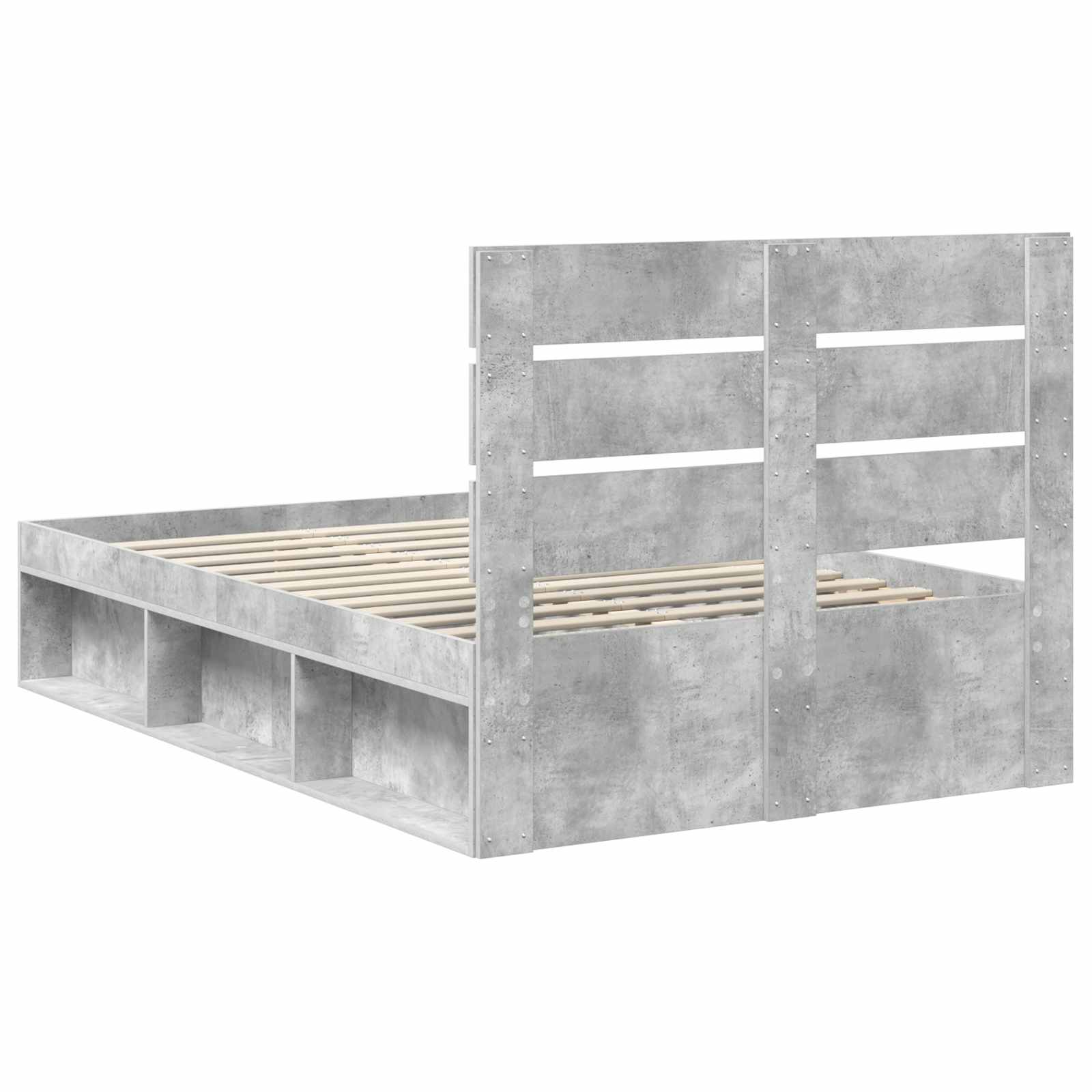 Krevetna konstrukcija s uzglavljem Betonska siva 135 x 190 cm