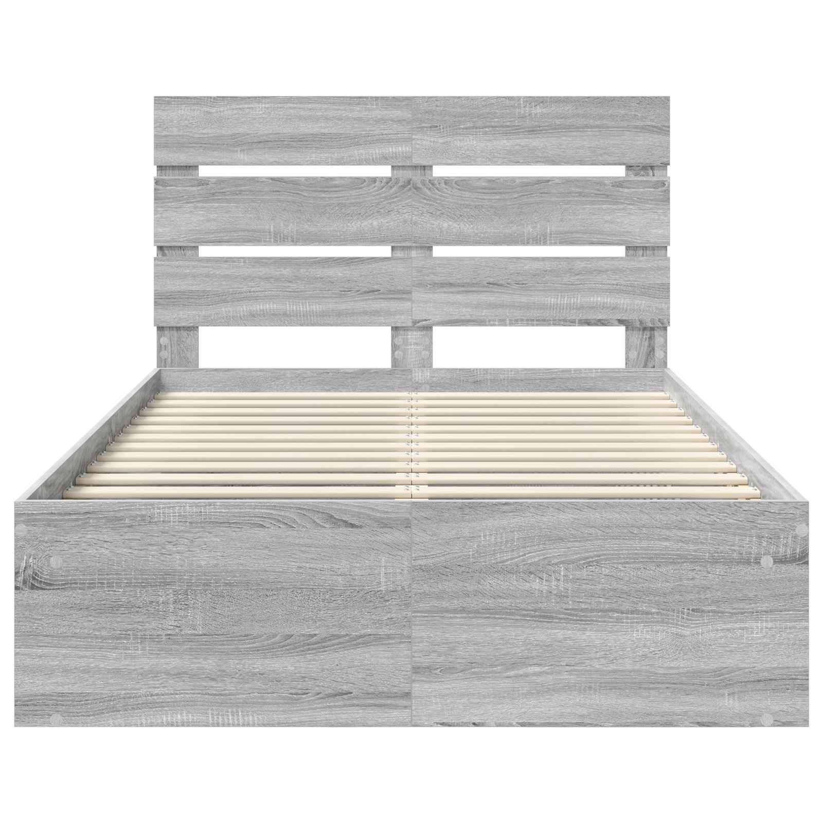 Krevetna konstrukcija s uzglavljem Siva Sonoma 135 x 190 cm