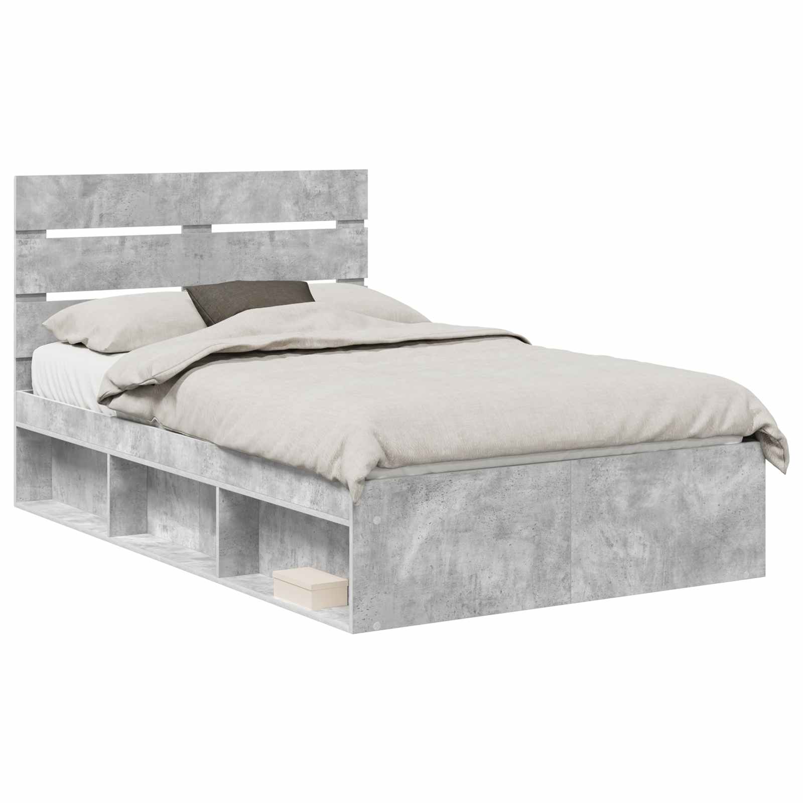 Krevetna konstrukcija Beton 120 x 190 cm Čvrsto borovo drvo