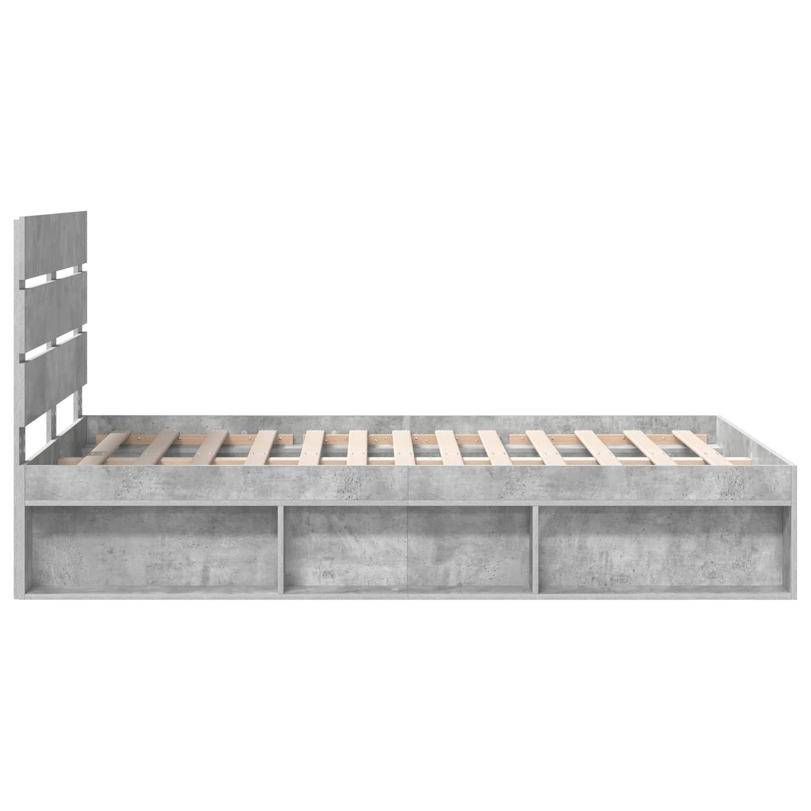 Krevetna konstrukcija Beton 120 x 190 cm Čvrsto borovo drvo