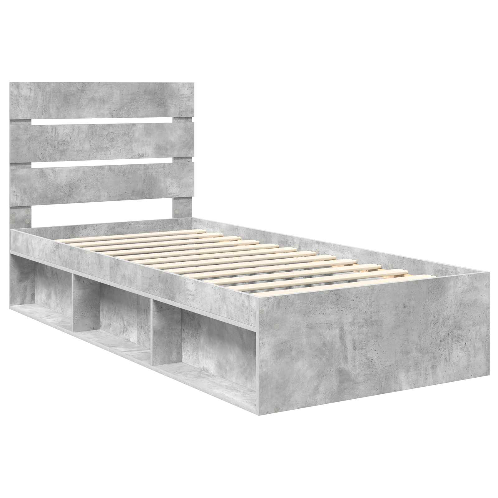 Krevetna konstrukcija s uzglavljem Betonska siva 100 x 200 cm