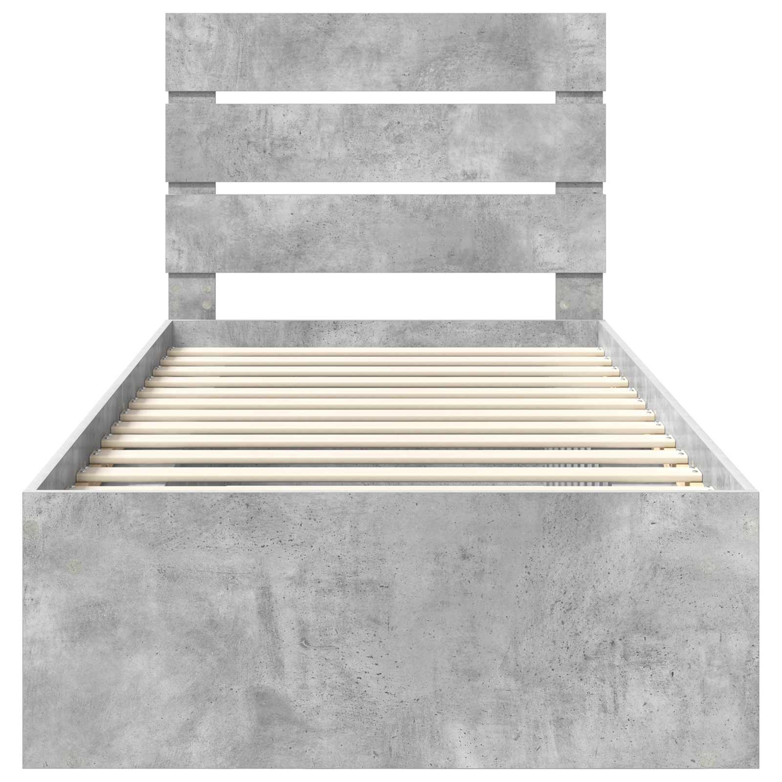 Krevetna konstrukcija Beton 90 x 200 cm Čvrsto borovo drvo