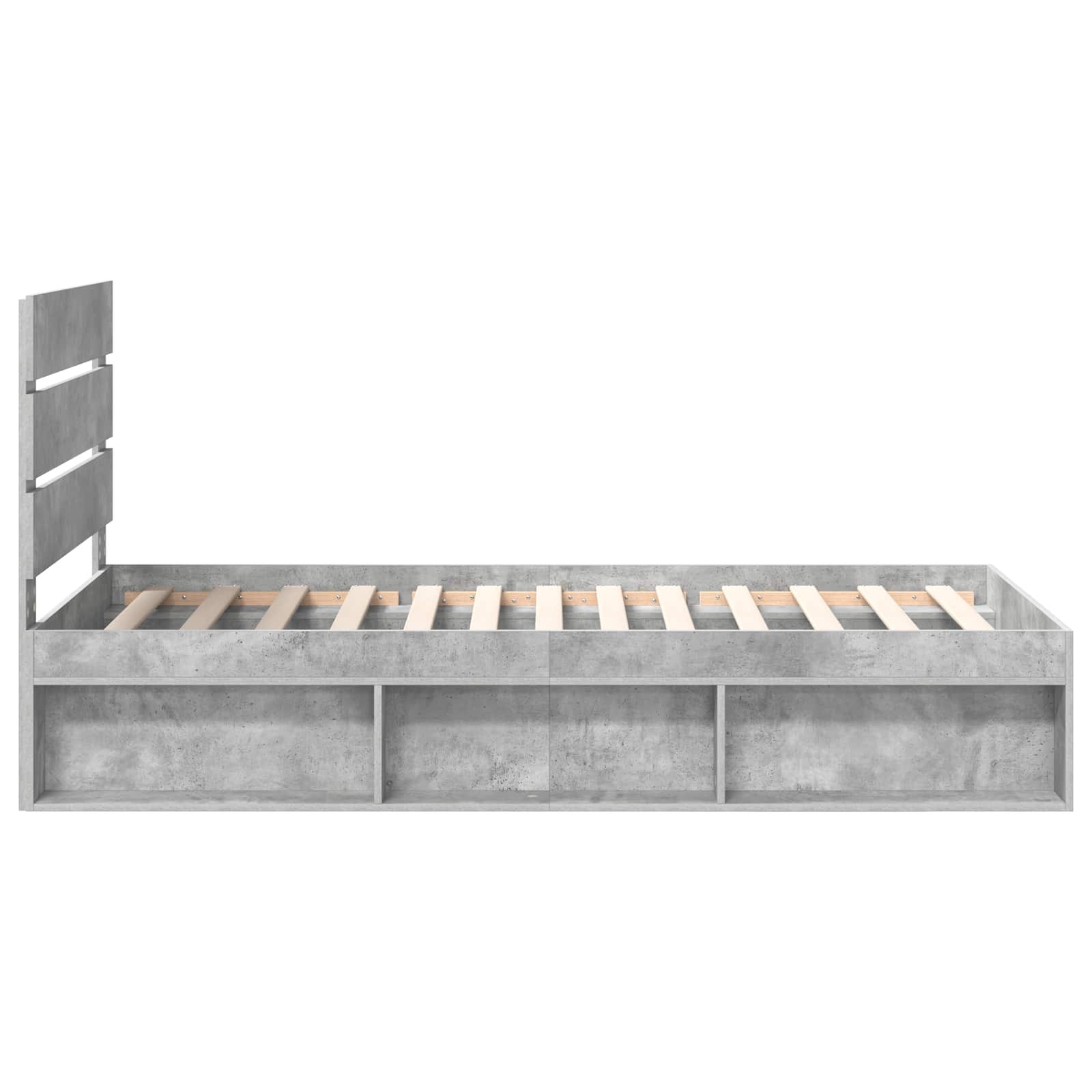 Krevetna konstrukcija Beton 90 x 200 cm Čvrsto borovo drvo