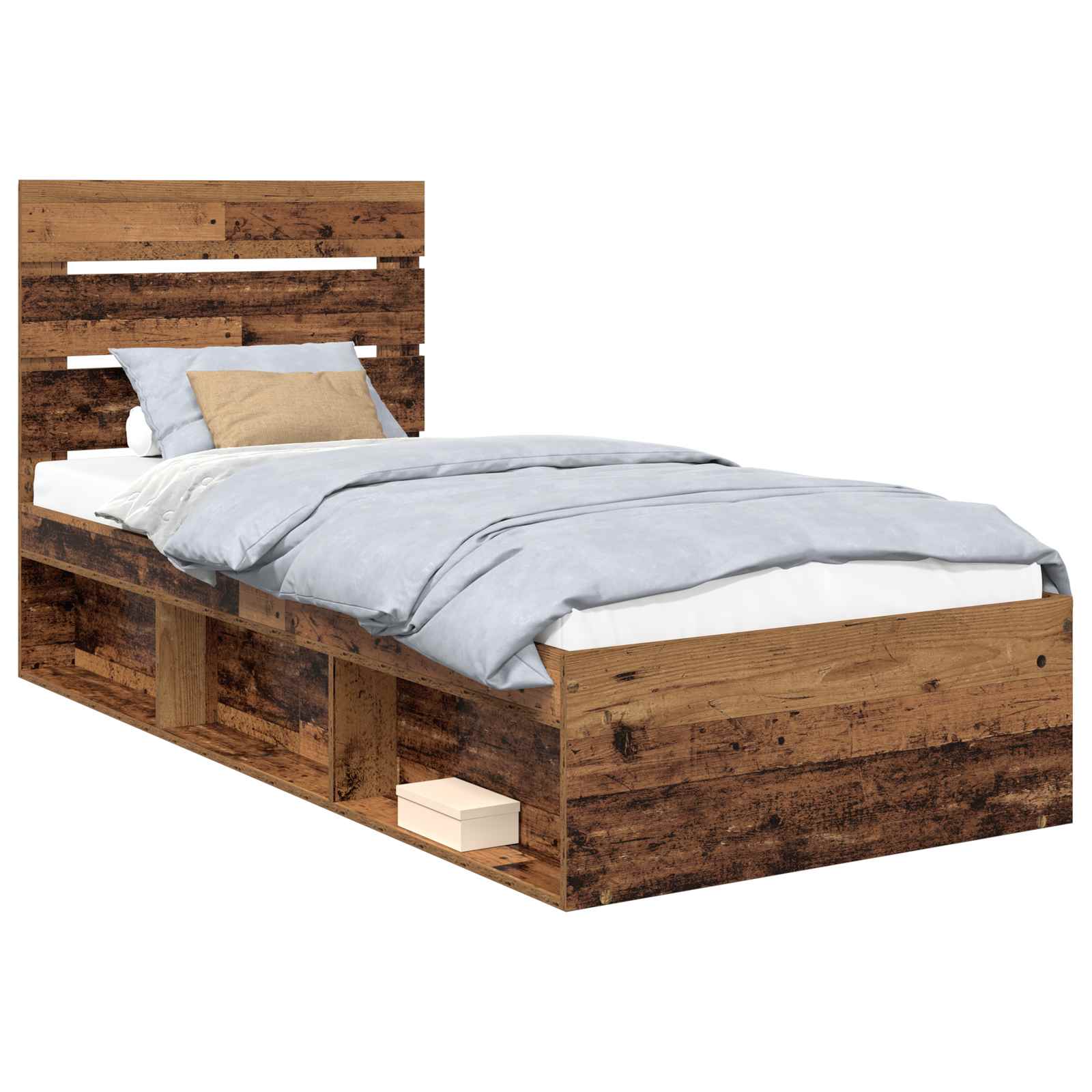 Krevetna konstrukcija Staro drvo 90 x 200 cm Čvrsto borovo drvo