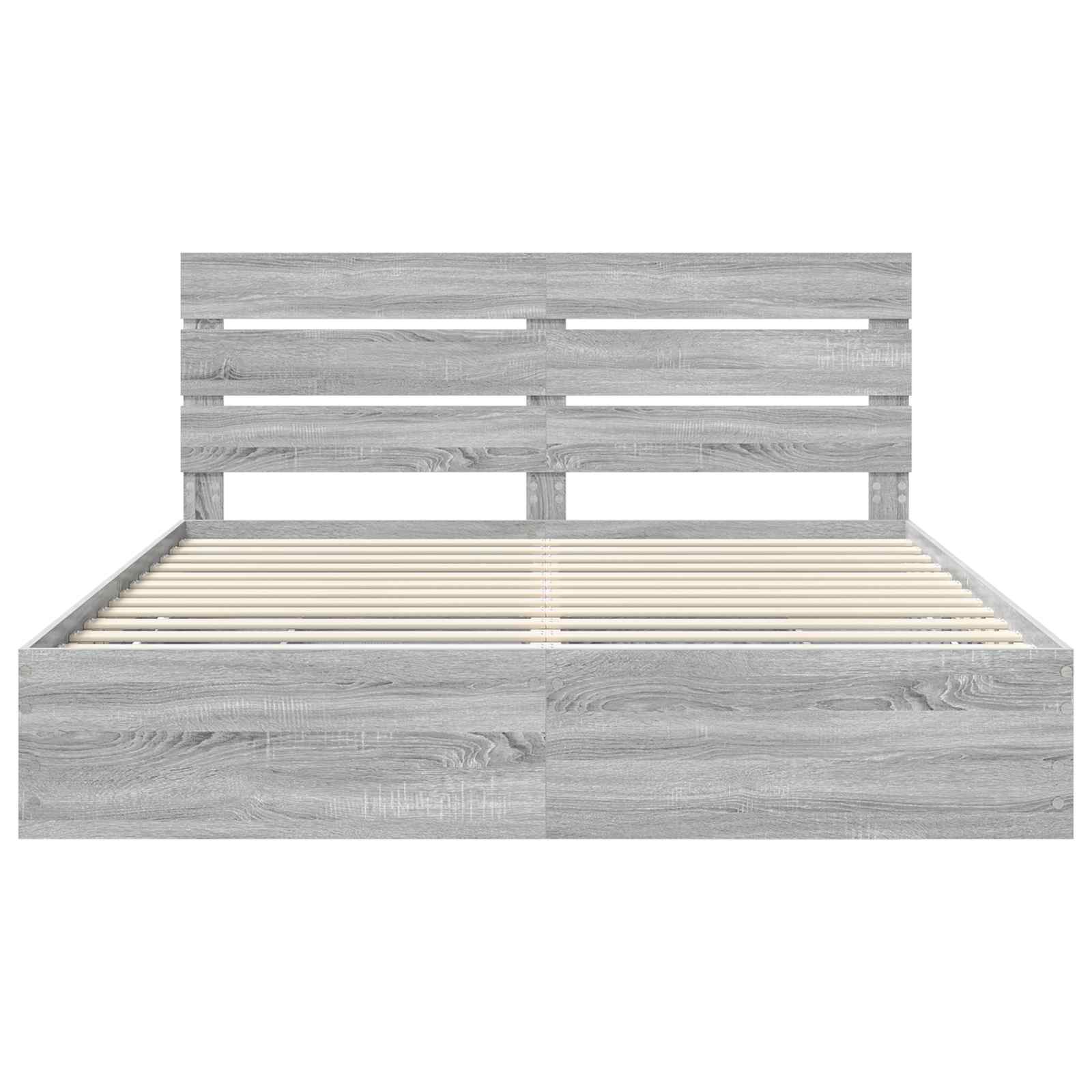 Krevetna konstrukcija Siva Sonoma 200 x 200 cm Inženjersko Drvo