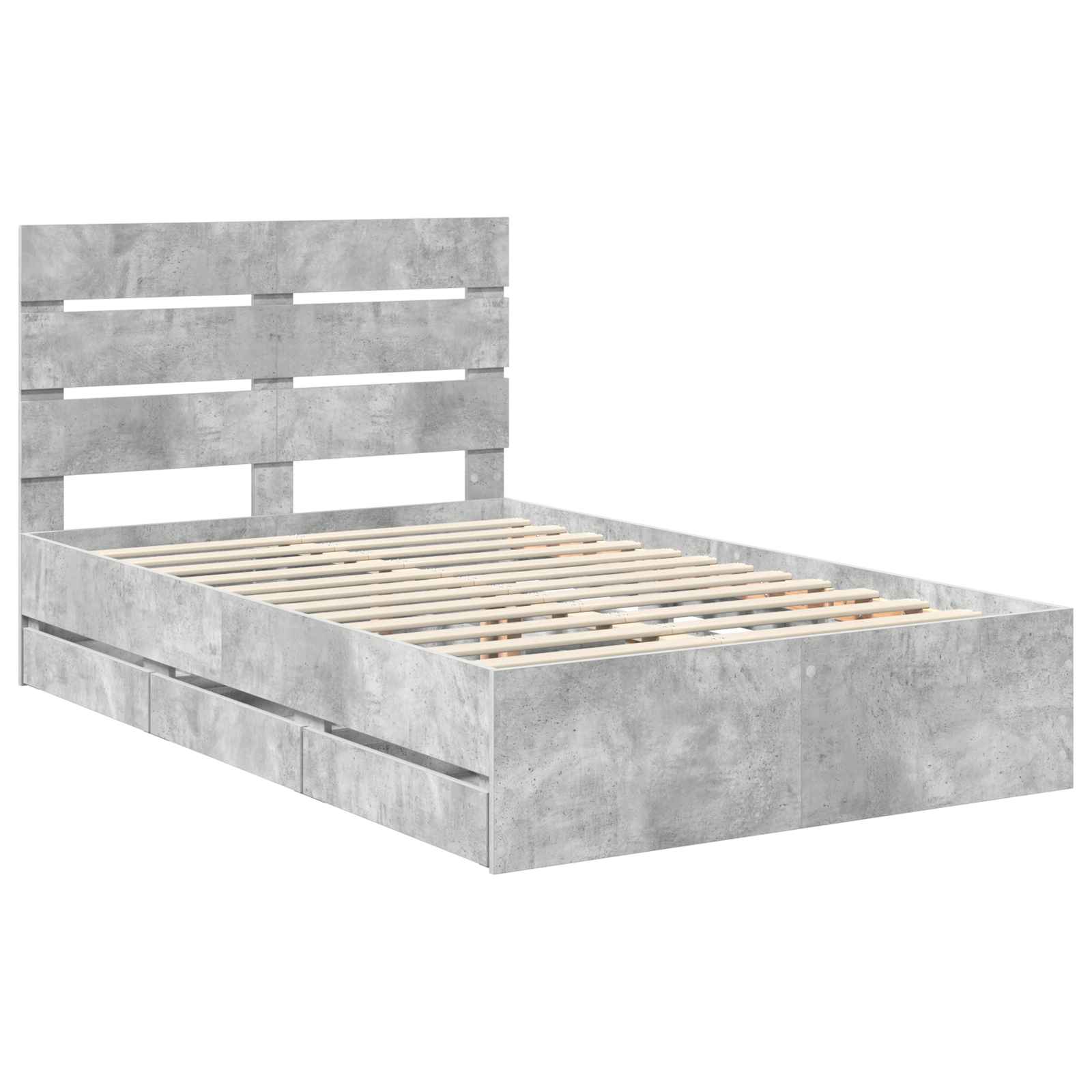 Krevetna konstrukcija s ladicama Betonski sivi 135 x 190 cm