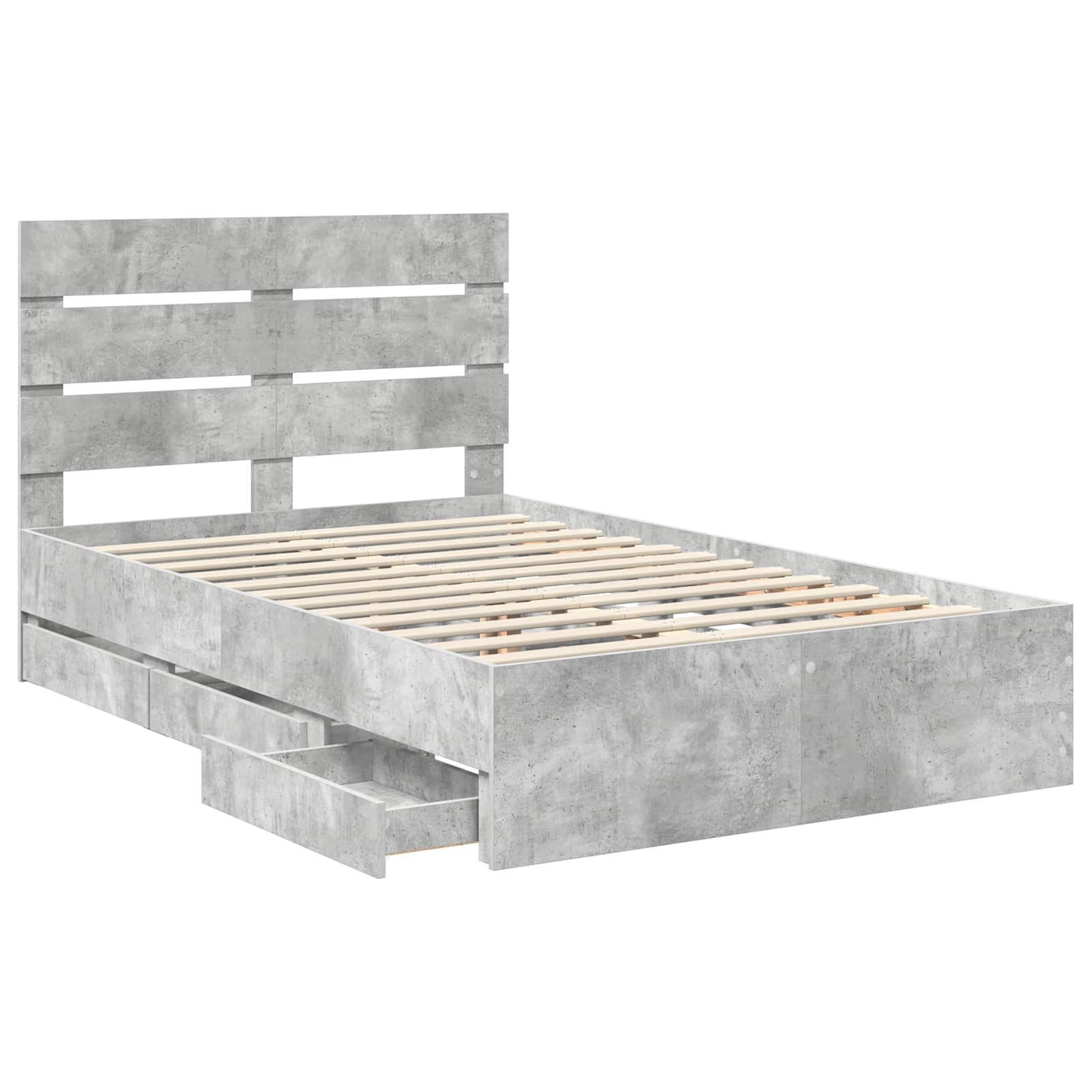 Krevetna konstrukcija s ladicama Betonski sivi 135 x 190 cm
