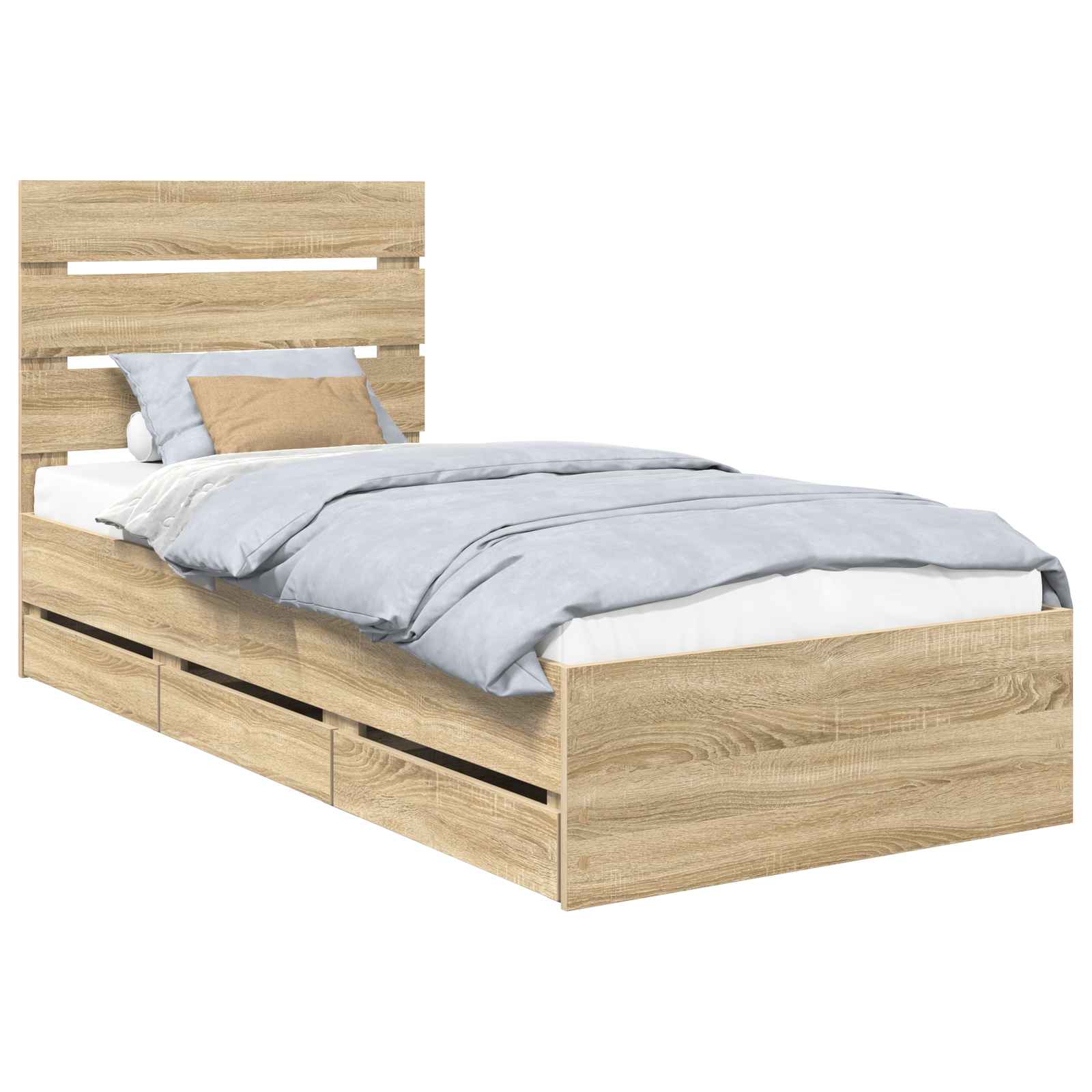 Krevetna konstrukcija s ladicama Sonoma hrast 100 x 200 cm