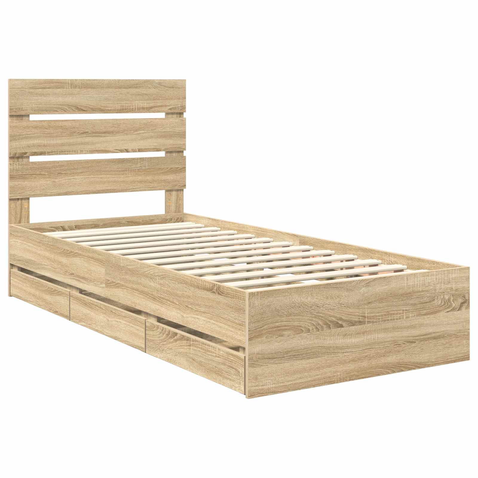 Krevetna konstrukcija s ladicama Sonoma hrast 100 x 200 cm