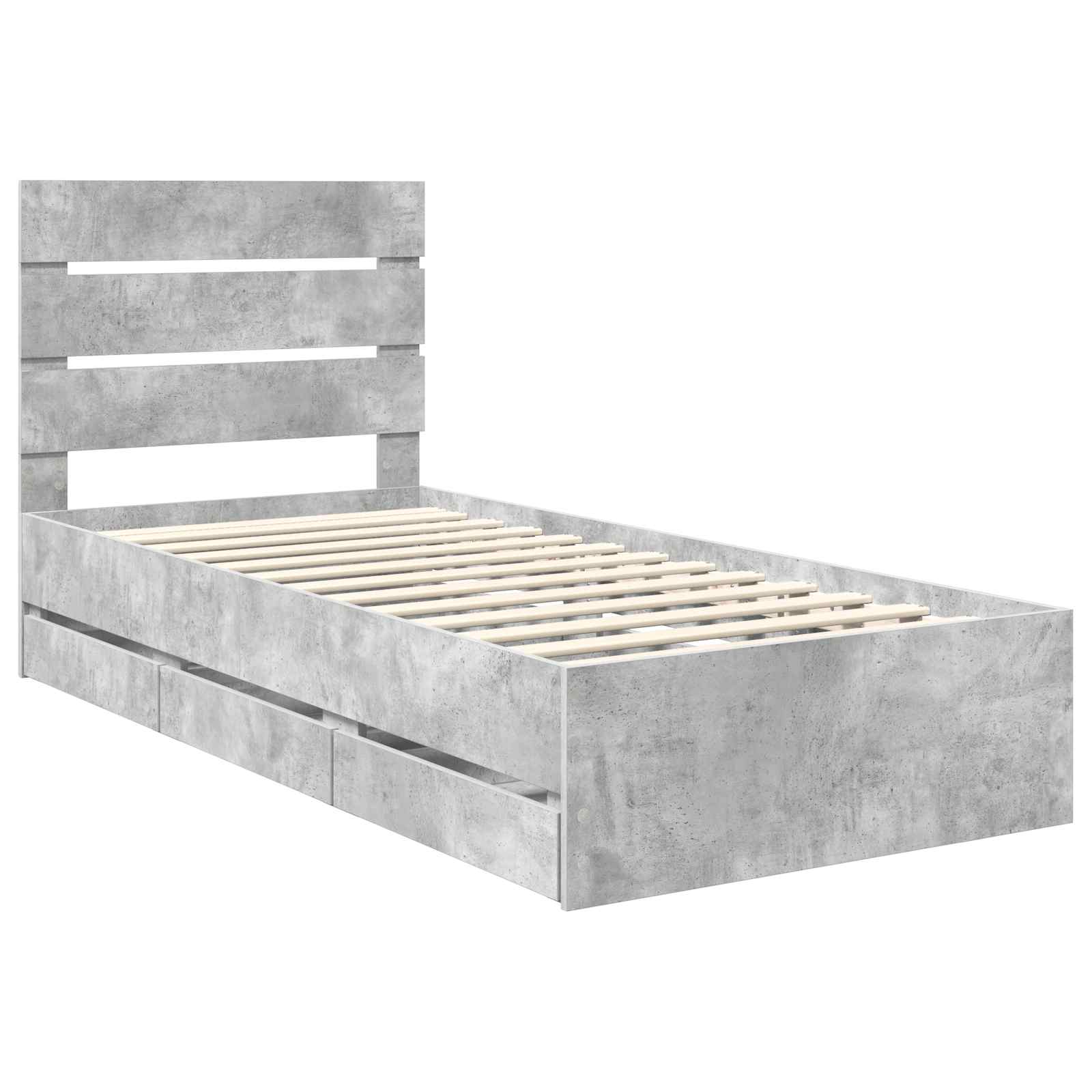 Krevetna konstrukcija s ladicama Betonski sivi 90 x 200 cm