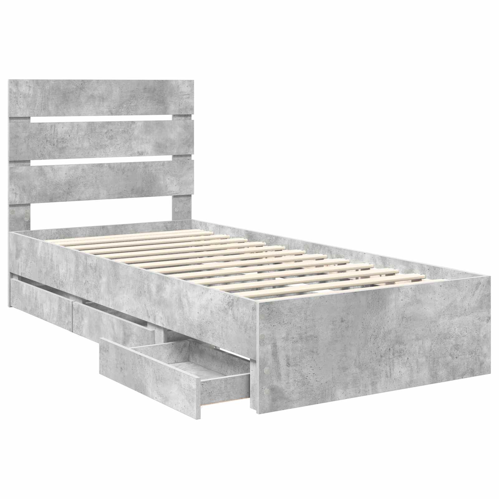 Krevetna konstrukcija s ladicama Betonski sivi 90 x 190 cm