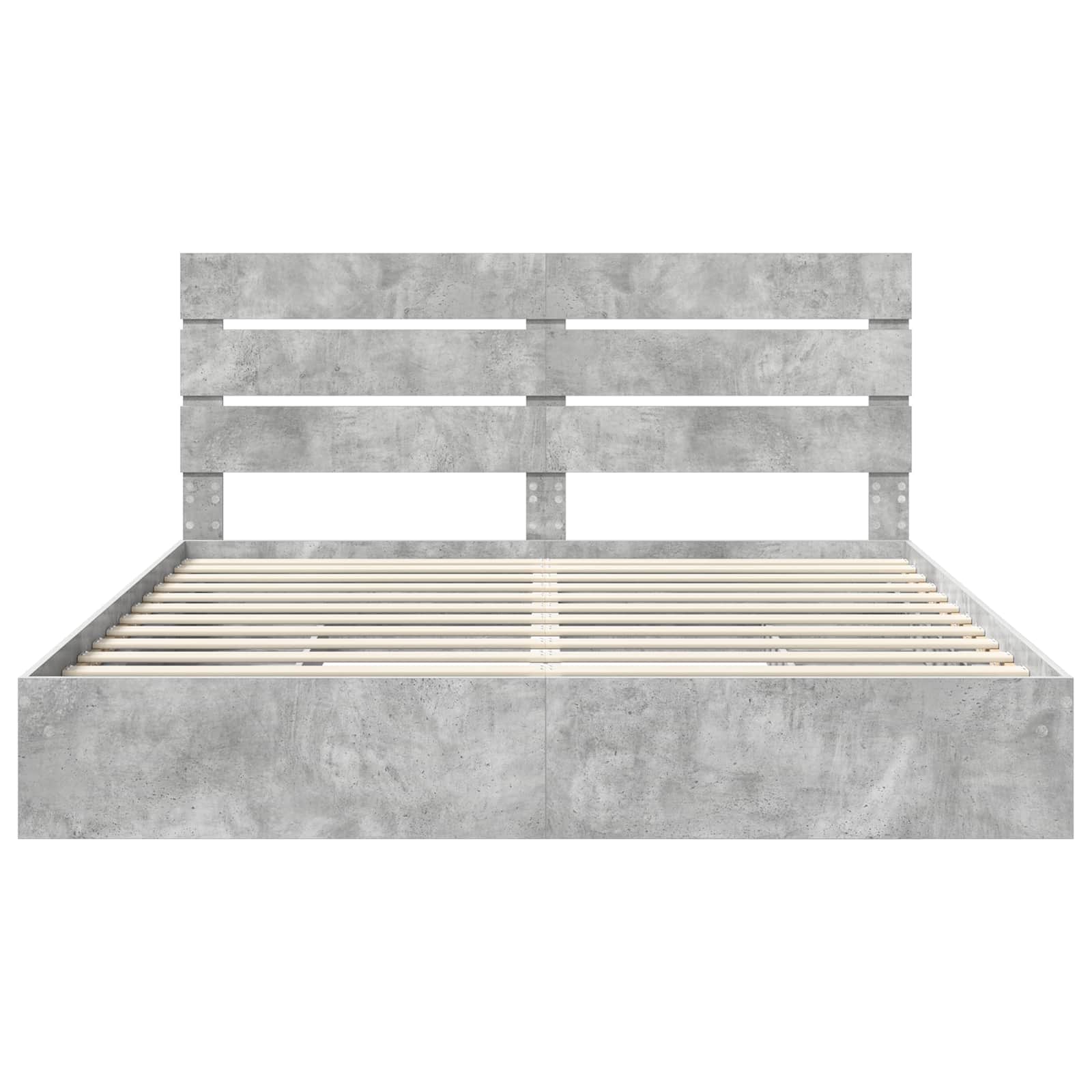 Krevet s od storage s uzglavljem Betonski sivi 200 x 200 cm