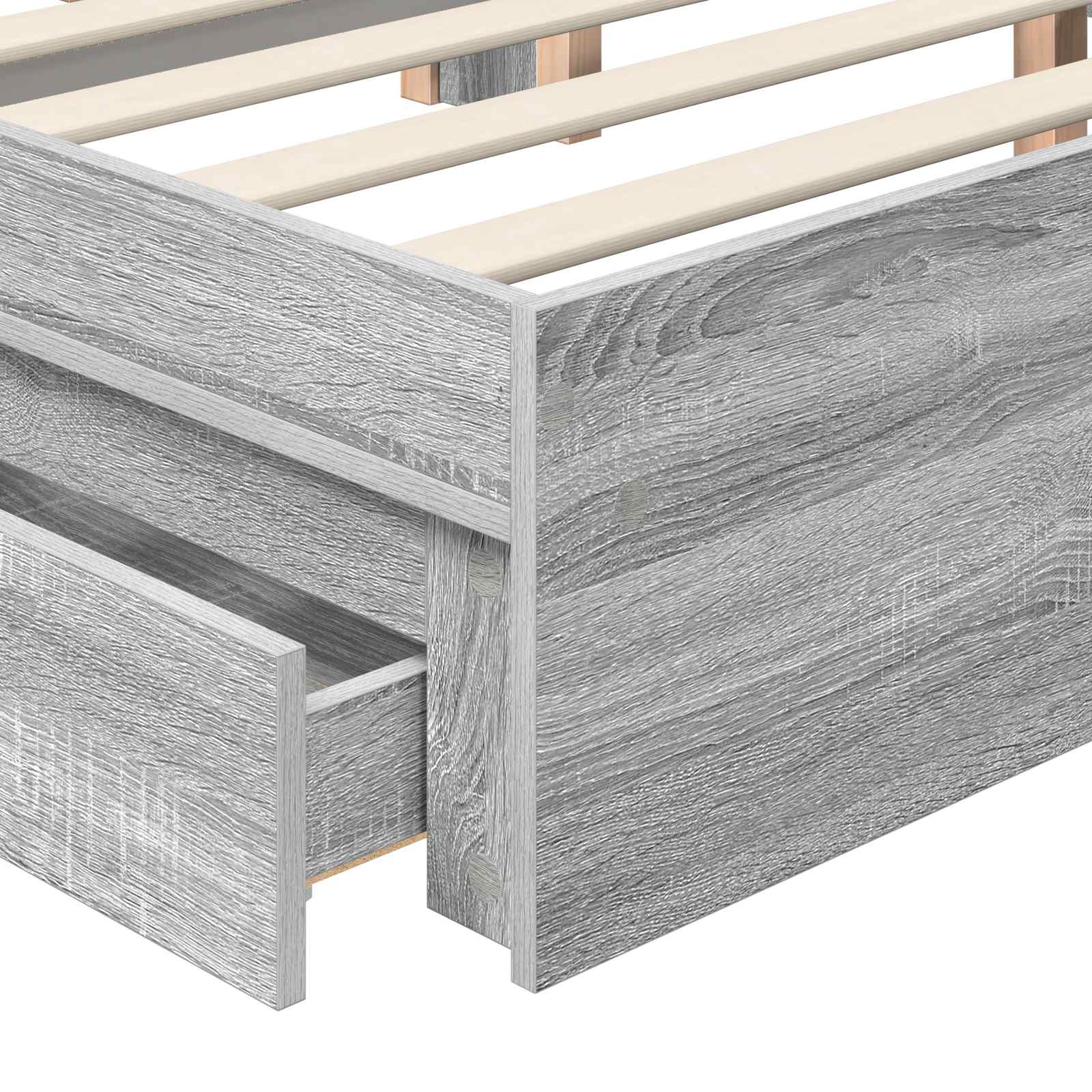 Krevet s od storage Siva Sonoma 200 x 200 cm Konstruirano drvo