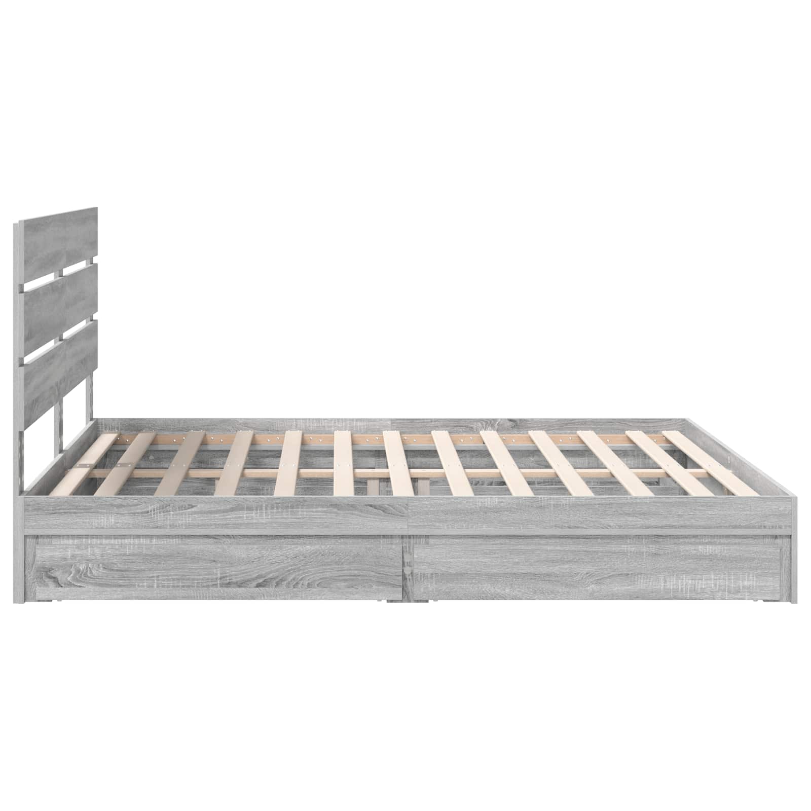 Krevet s od storage Siva Sonoma 200 x 200 cm Konstruirano drvo