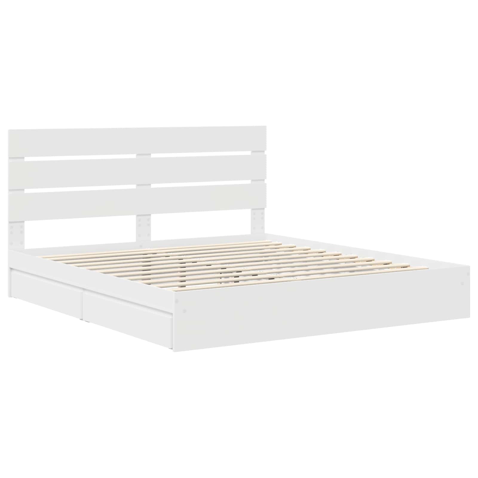 Krevet s od storage Bijelo 180 x 200 cm Konstruirano drvo