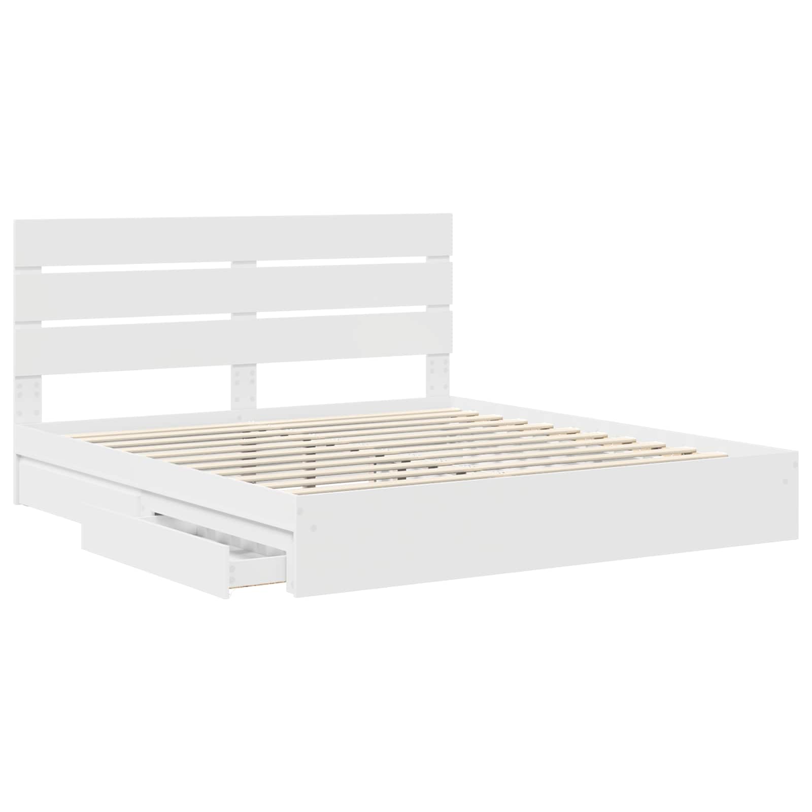 Krevet s od storage Bijelo 180 x 200 cm Konstruirano drvo