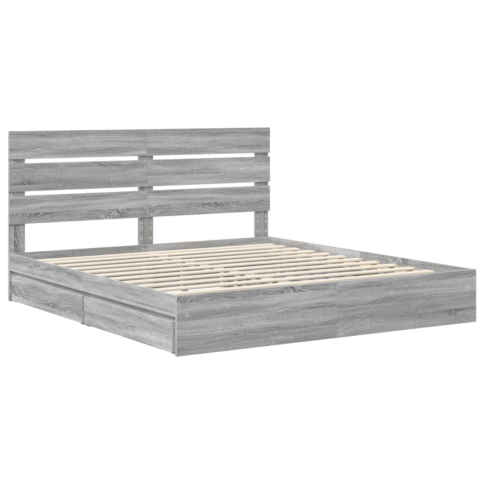 Krevet s od storage Siva Sonoma 180 x 200 cm Konstruirano drvo
