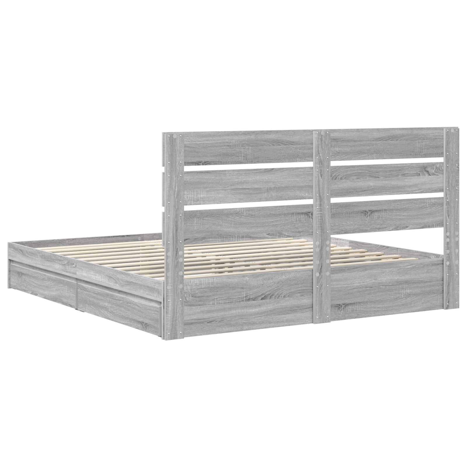 Krevet s od storage Siva Sonoma 180 x 200 cm Konstruirano drvo