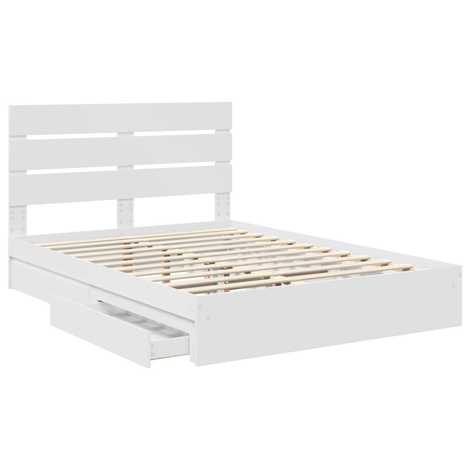 Krevet s od storage Bijelo 160 x 200 cm Konstruirano drvo