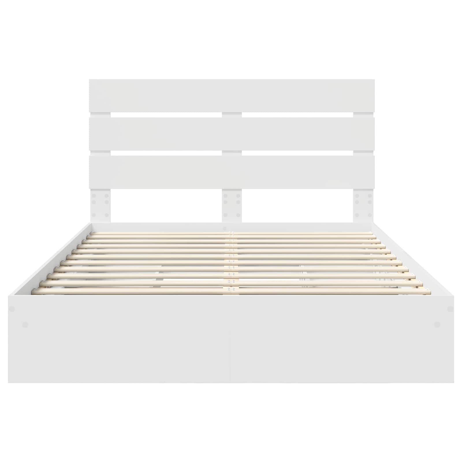 Krevet s od storage Bijelo 160 x 200 cm Konstruirano drvo