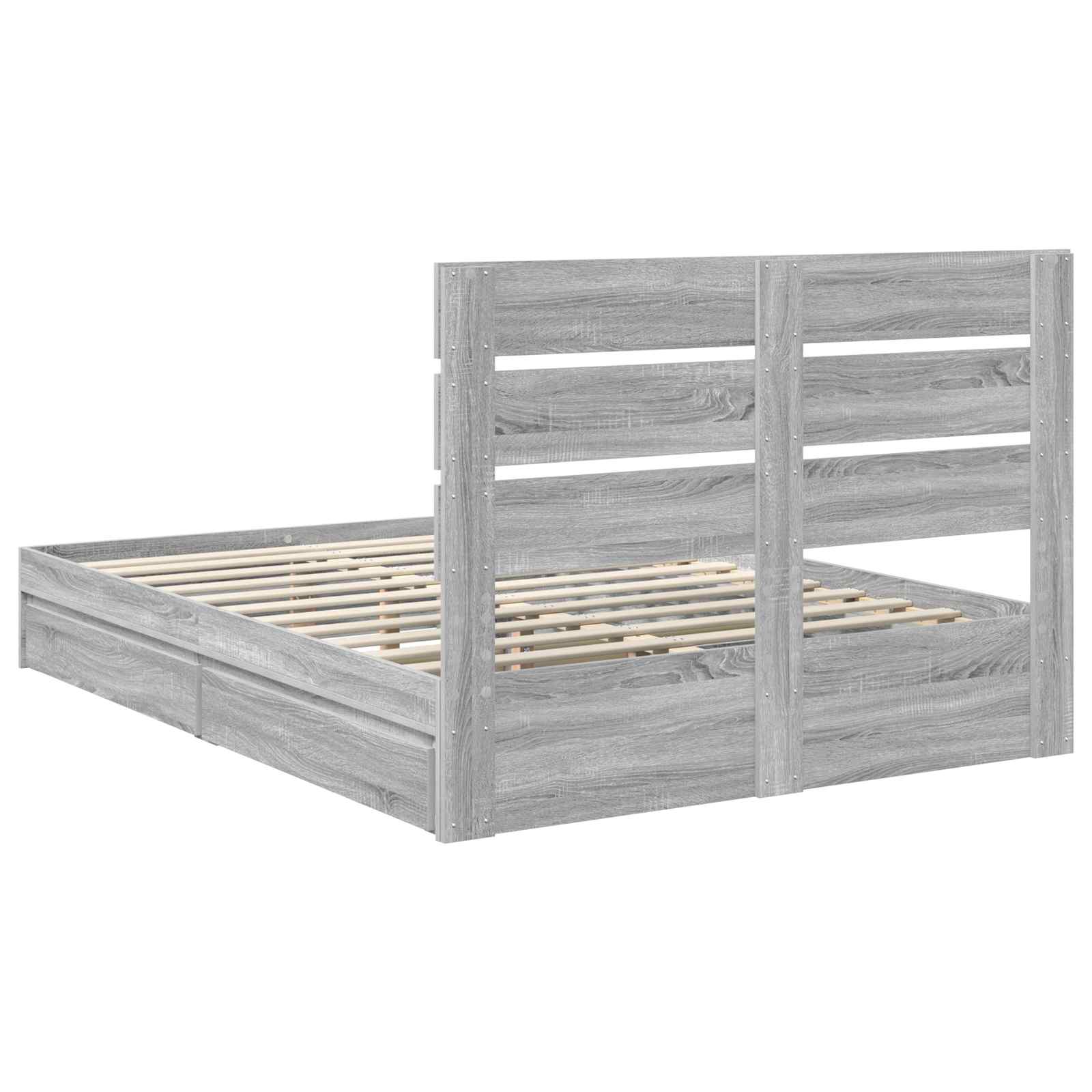 Krevet s od storage Siva Sonoma 160 x 200 cm Konstruirano drvo