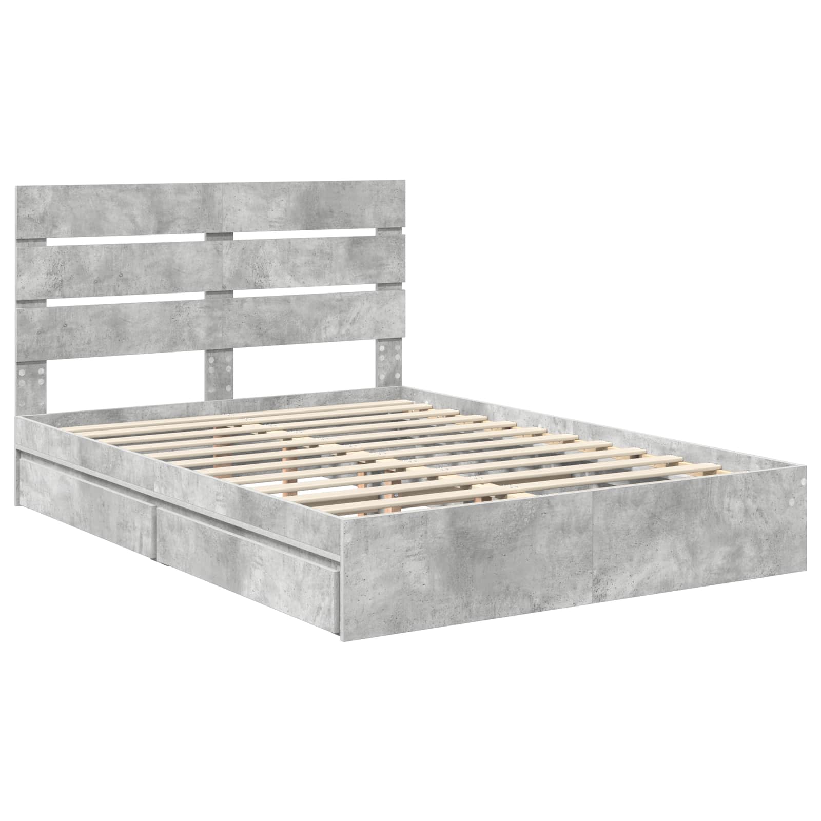 Krevet s od storage s uzglavljem Betonski sivi 150 x 200 cm