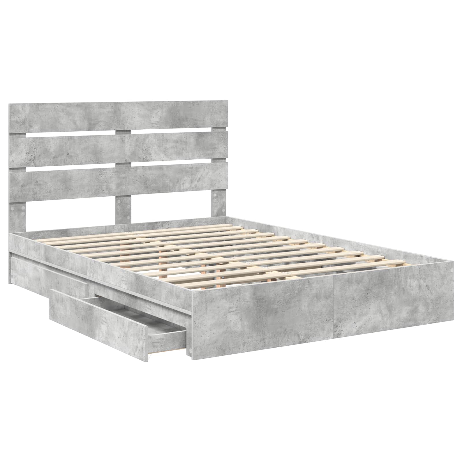 Krevet s od storage s uzglavljem Betonski sivi 150 x 200 cm