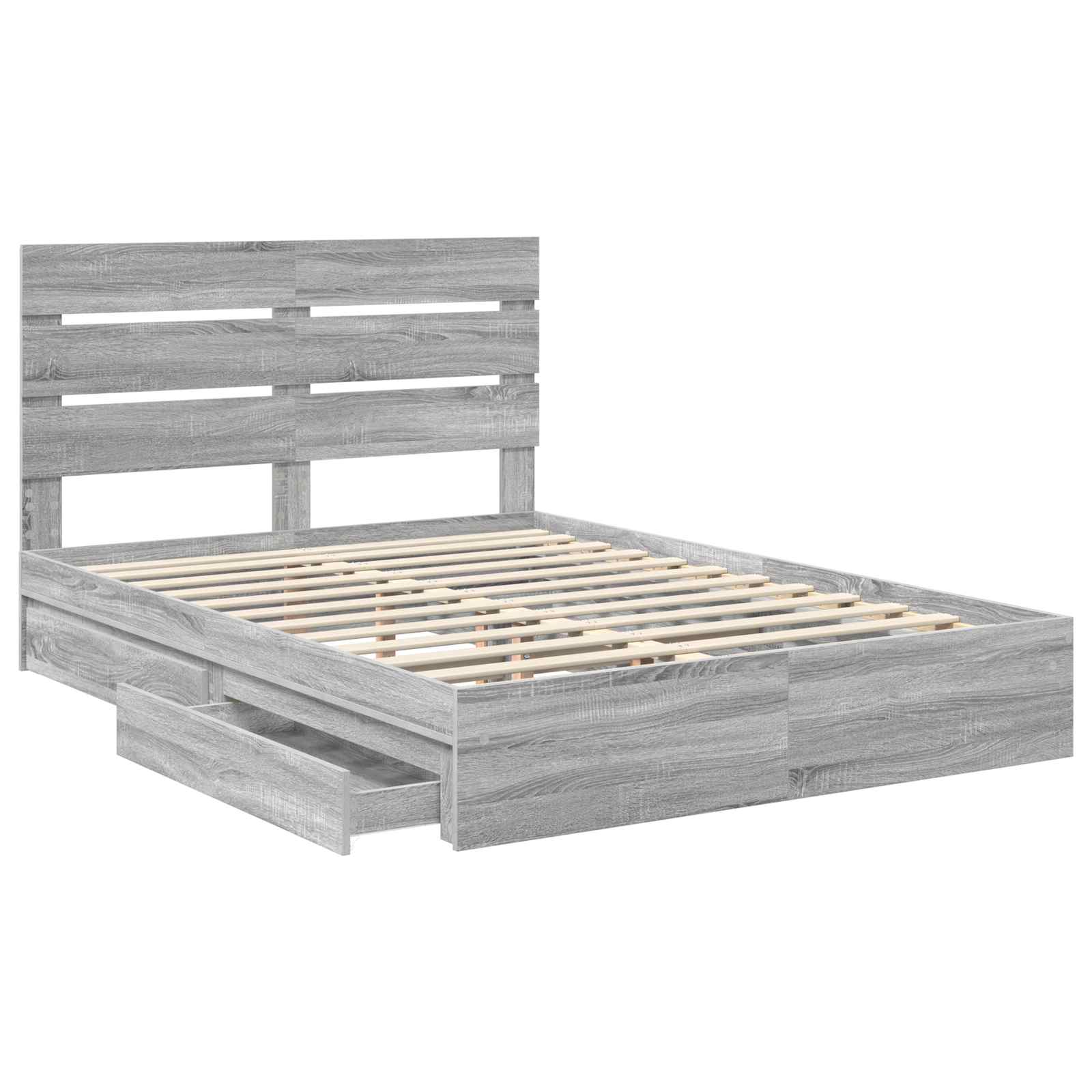 Krevet s od storage Siva Sonoma 150 x 200 cm Konstruirano drvo