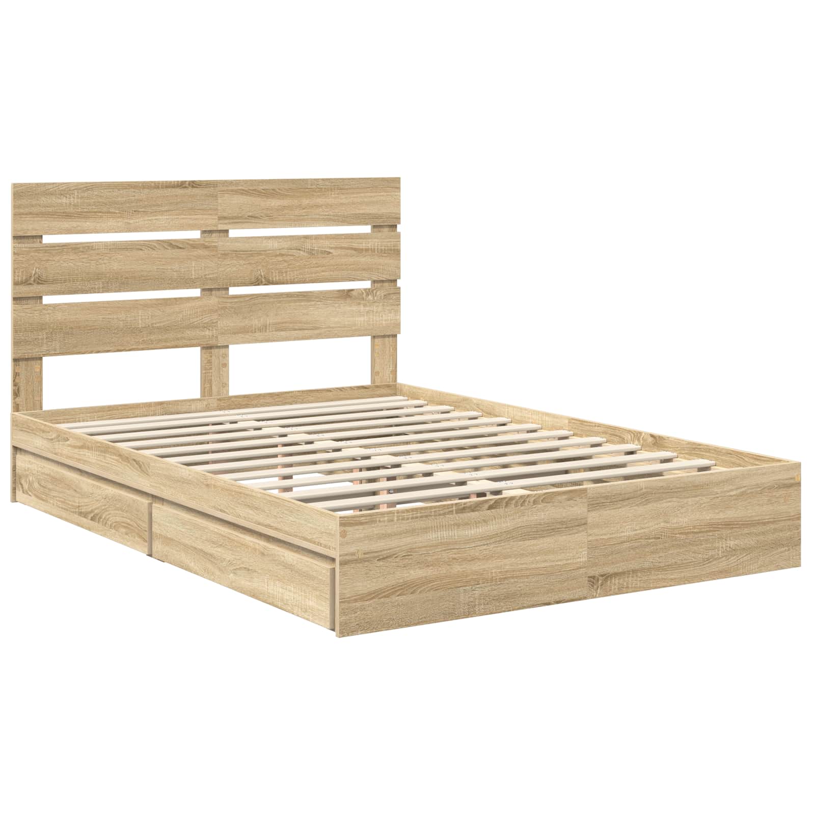 Krevet s od storage Sonoma hrast 140 x 200 cm Konstruirano drvo