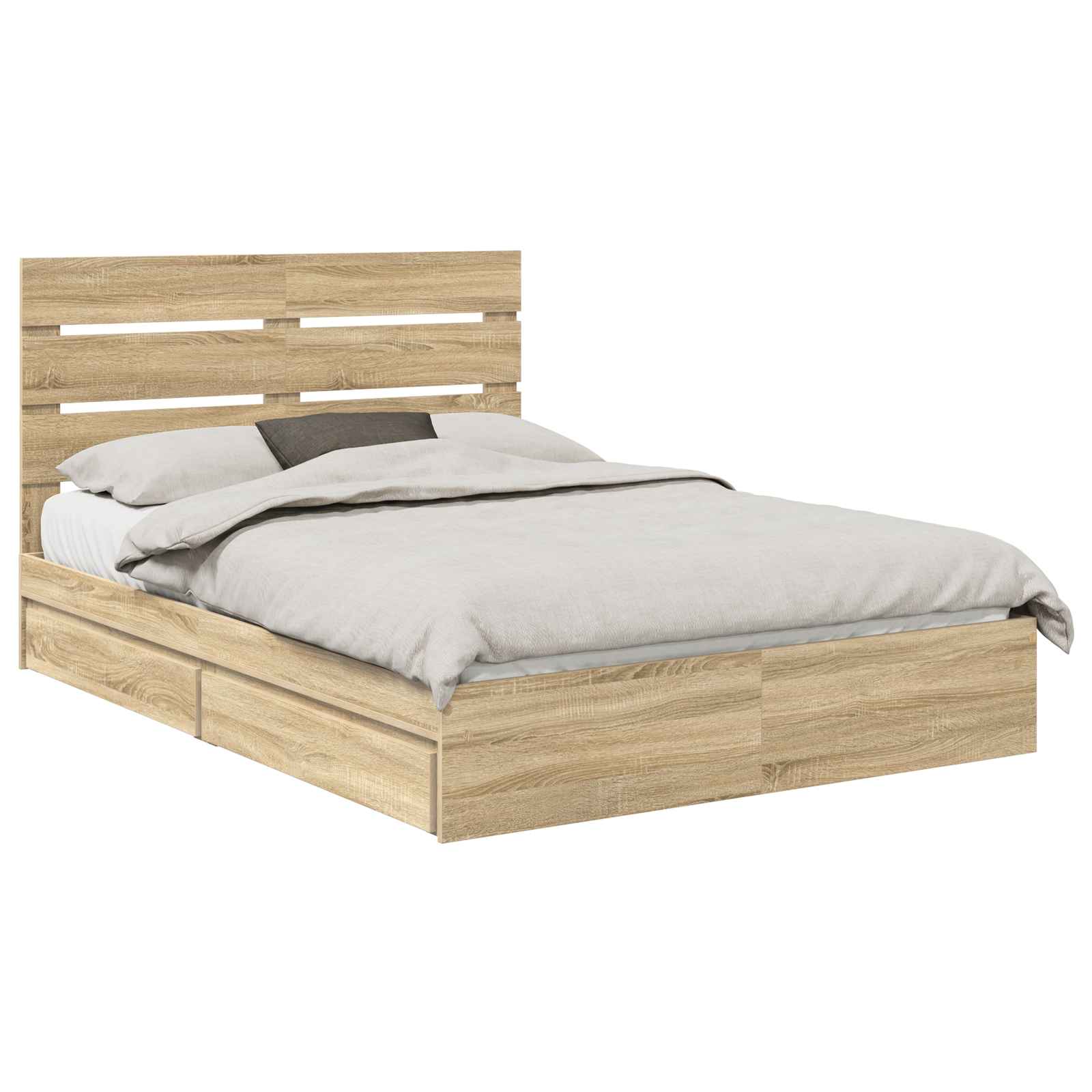 Krevet s od storage Sonoma hrast 140 x 190 cm Konstruirano drvo