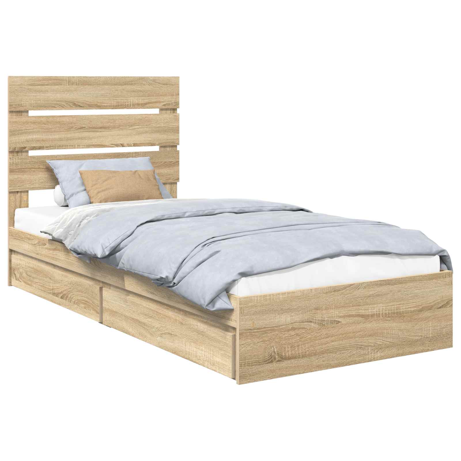 Krevet s od storage Sonoma hrast 100 x 200 cm Konstruirano drvo