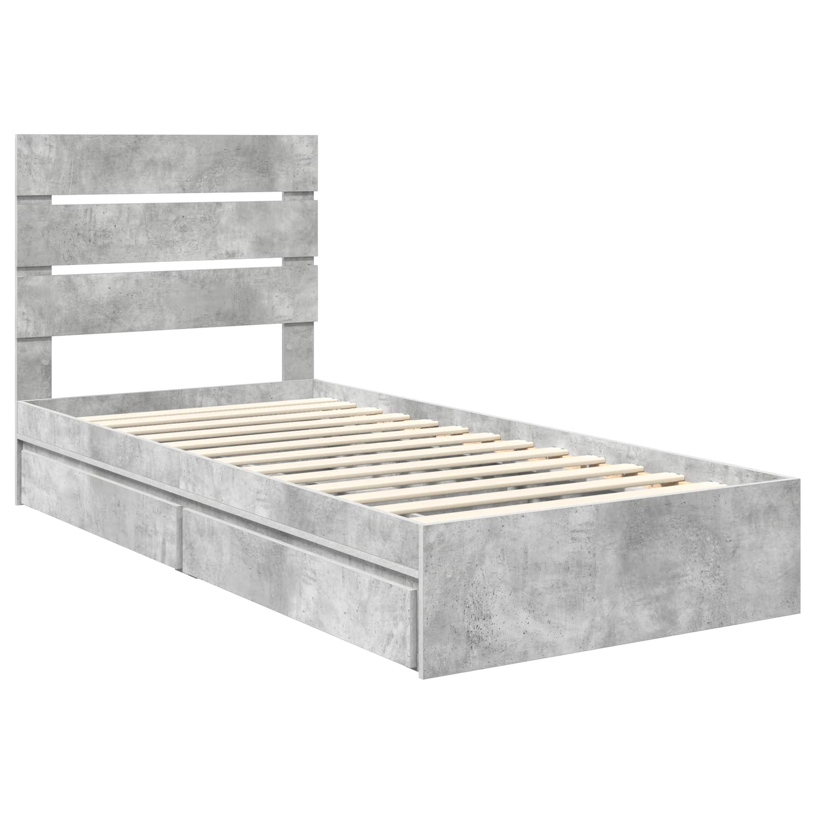 Krevet s od storage s uzglavljem Betonski sivi 100 x 200 cm