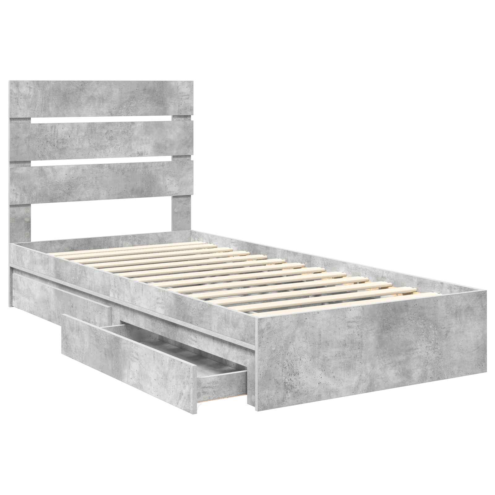 Krevet s od storage s uzglavljem Betonski sivi 100 x 200 cm