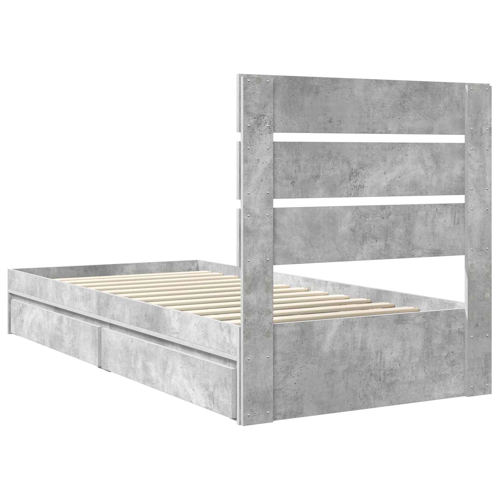 Krevet s od storage s uzglavljem Betonski sivi 100 x 200 cm