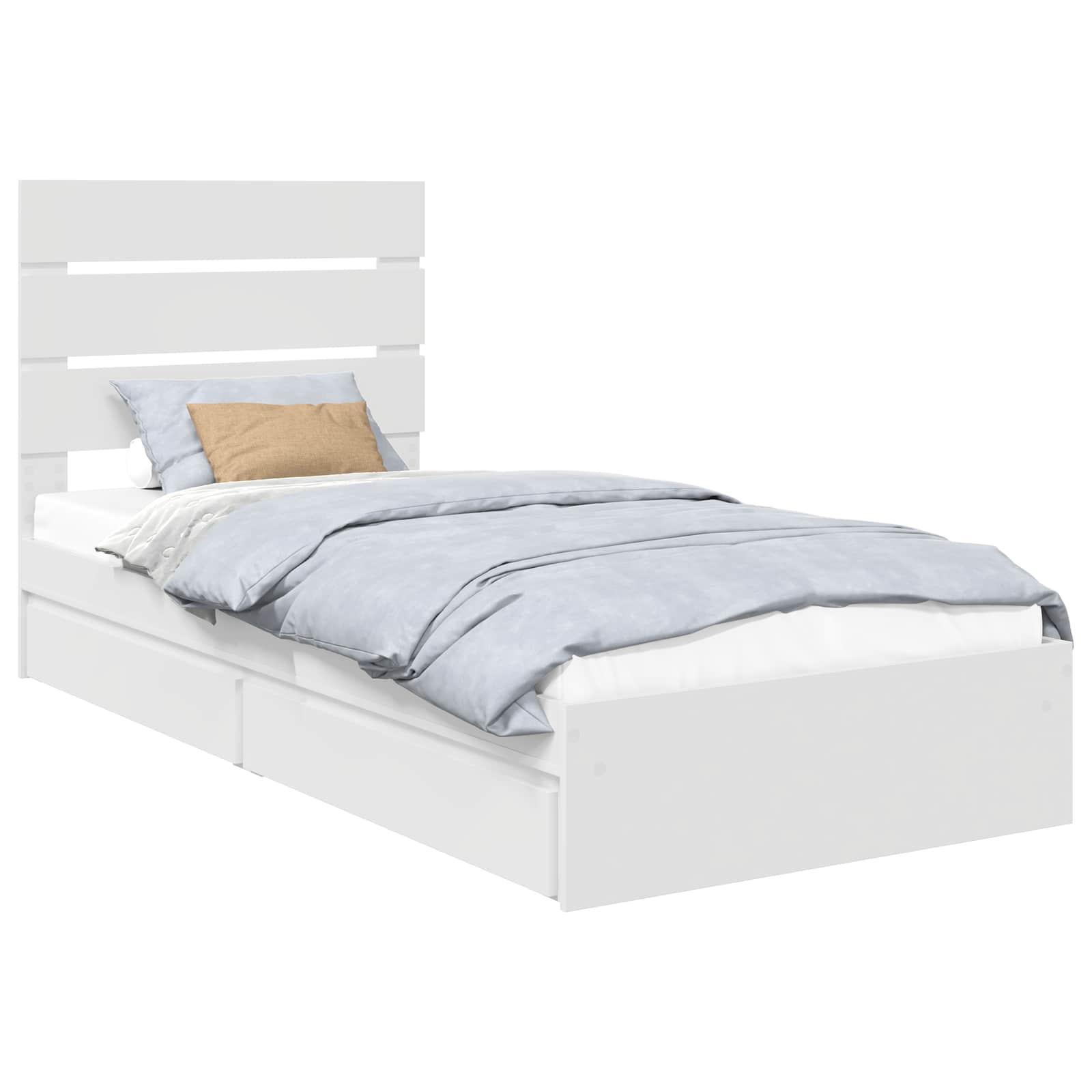 Krevet s od storage Bijelo 90 x 200 cm Konstruirano drvo