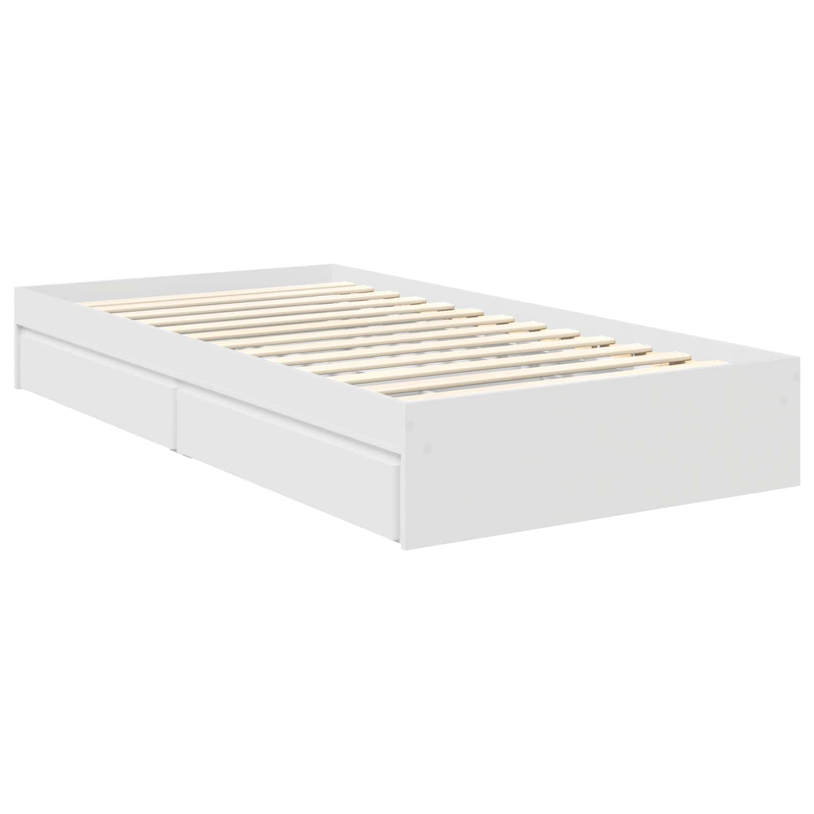 Krevet s od storage Bijelo 90 x 200 cm Konstruirano drvo