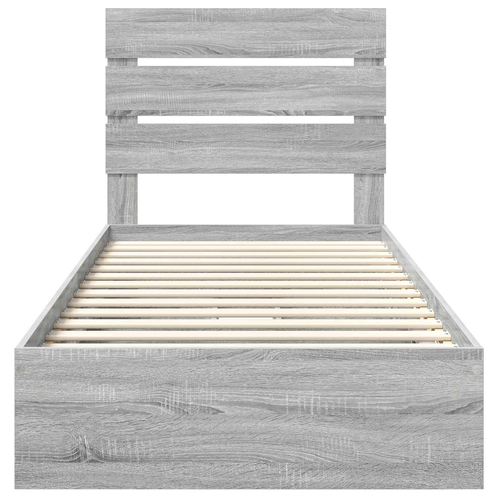 Krevet s od storage Siva Sonoma 90 x 200 cm Konstruirano drvo