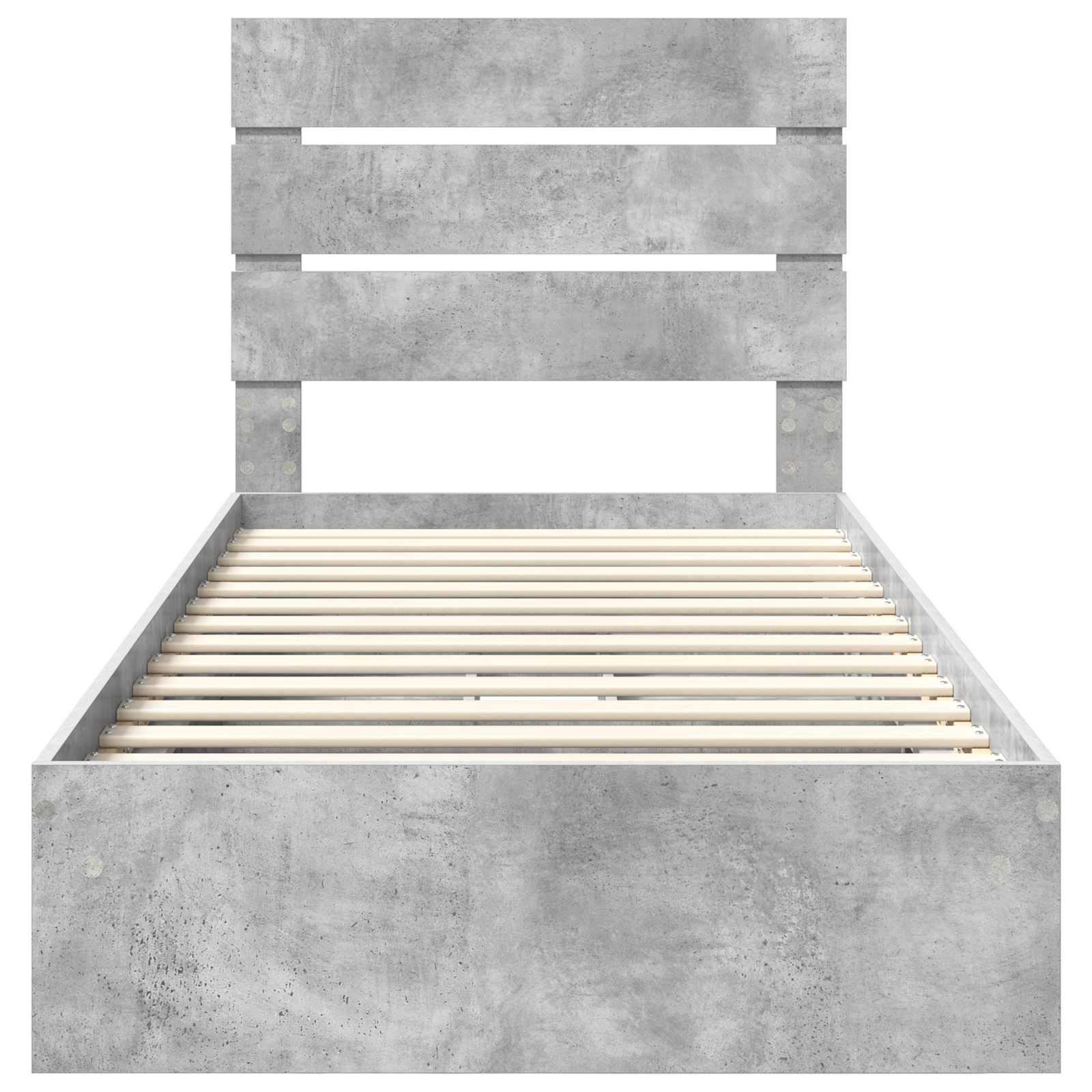 Krevet s od storage Betonski sivi 90 x 190 cm Konstruirano drvo