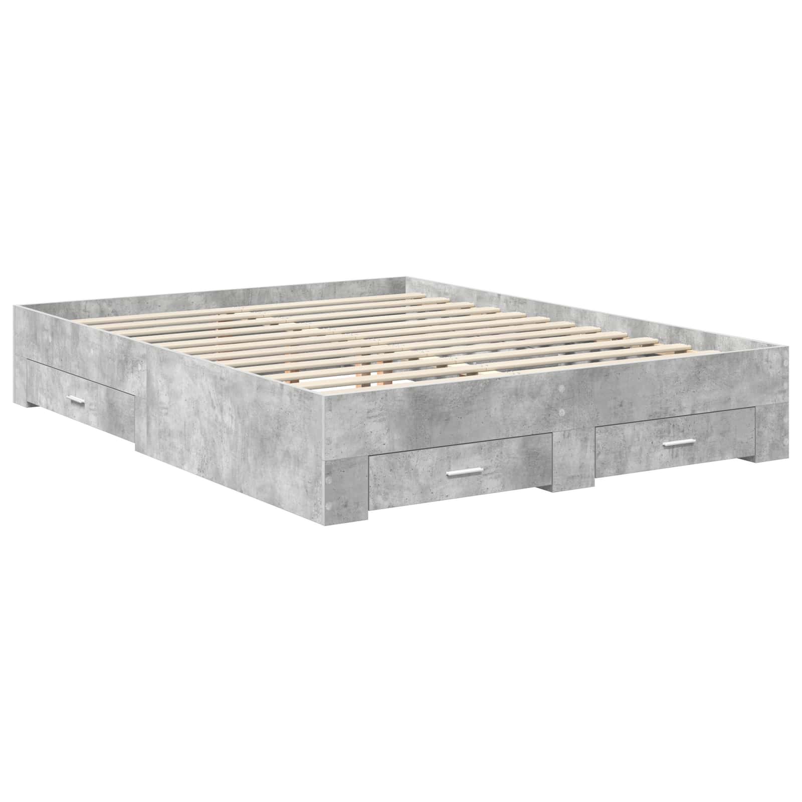 Krevetna konstrukcija s ladicama Betonski sivi 150 x 200 cm