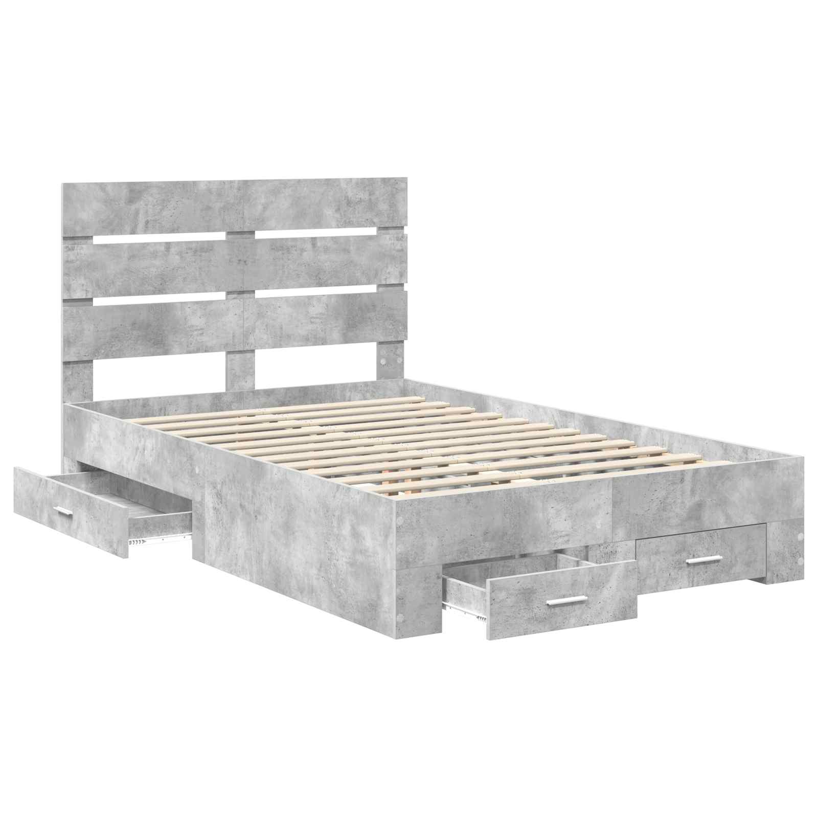 Krevetna konstrukcija s ladicama Betonski sivi 135 x 190 cm