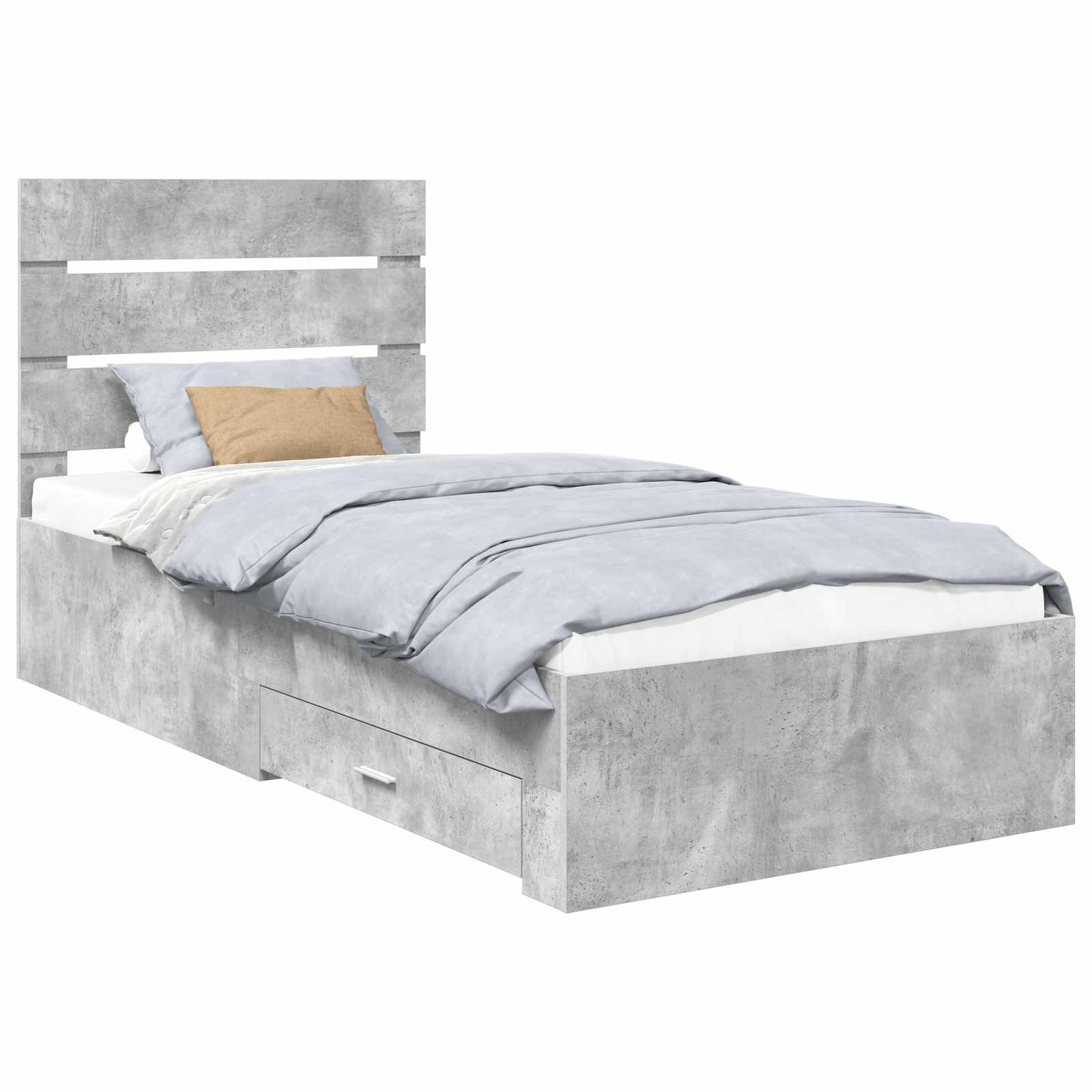 Krevetna konstrukcija Betonski sivi i srebrna 70 x 190 cm