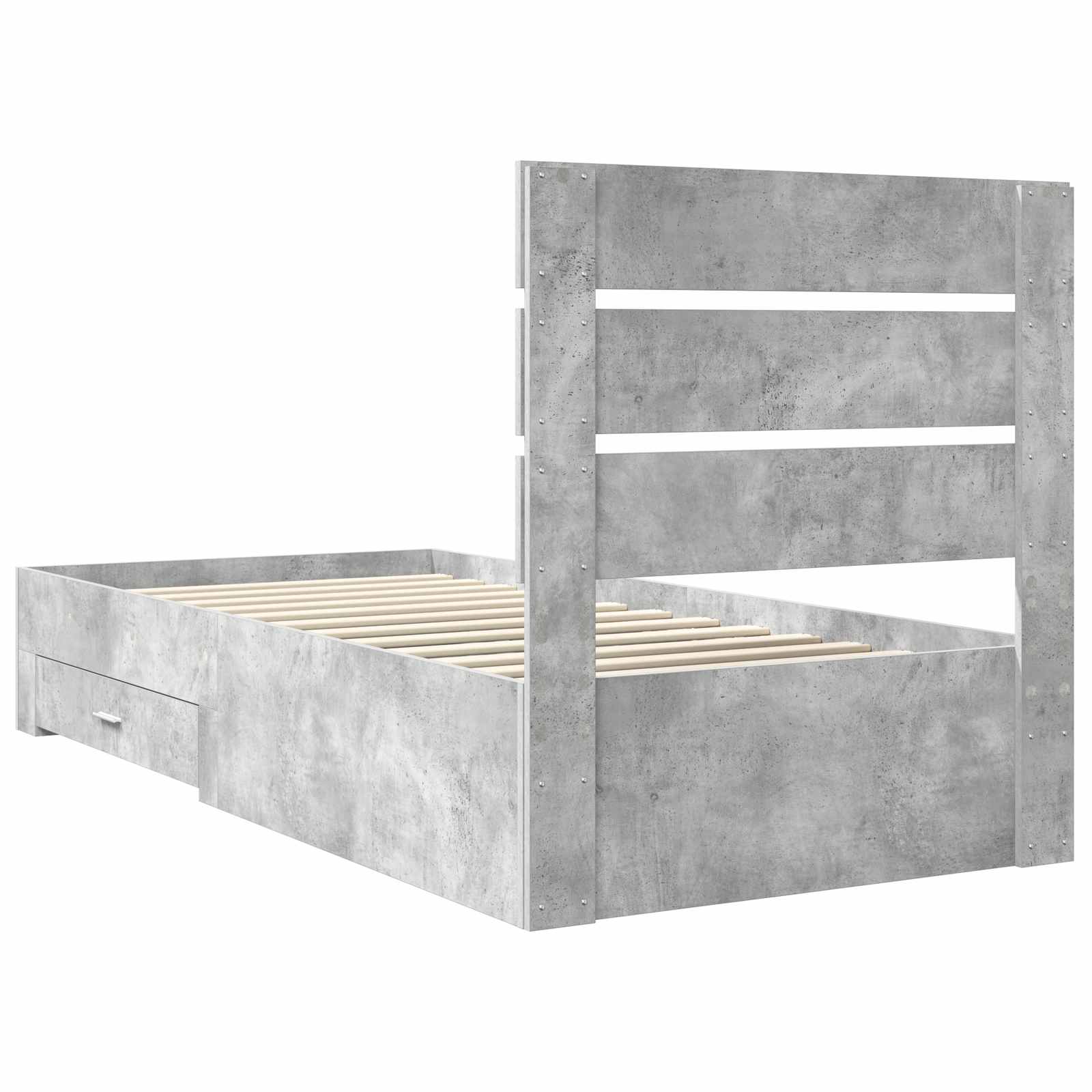Krevetna konstrukcija Betonski sivi i srebrna 70 x 190 cm