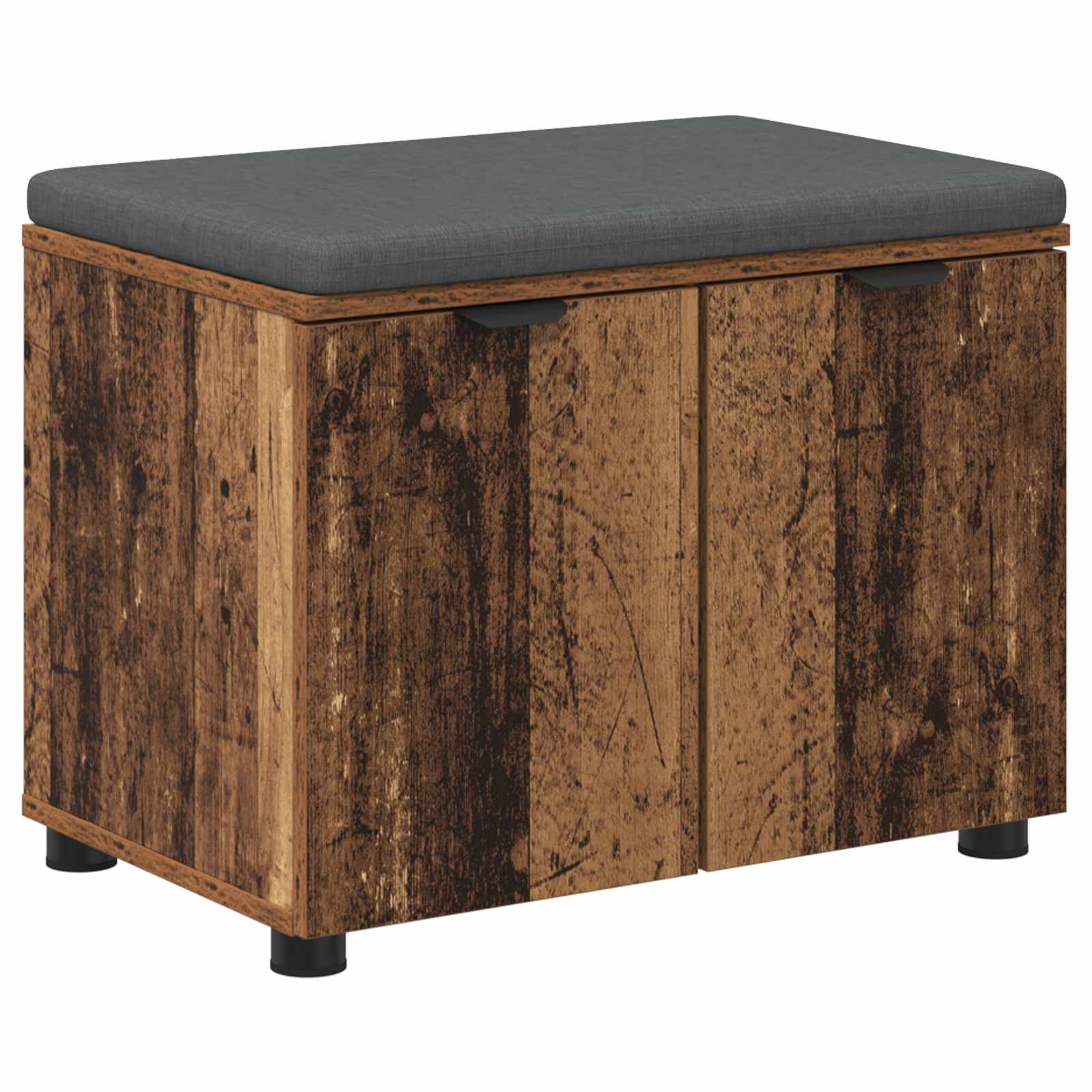 Klupa za hodnik s jastukom s policom Staro drvo 60 x 38 x 46 cm
