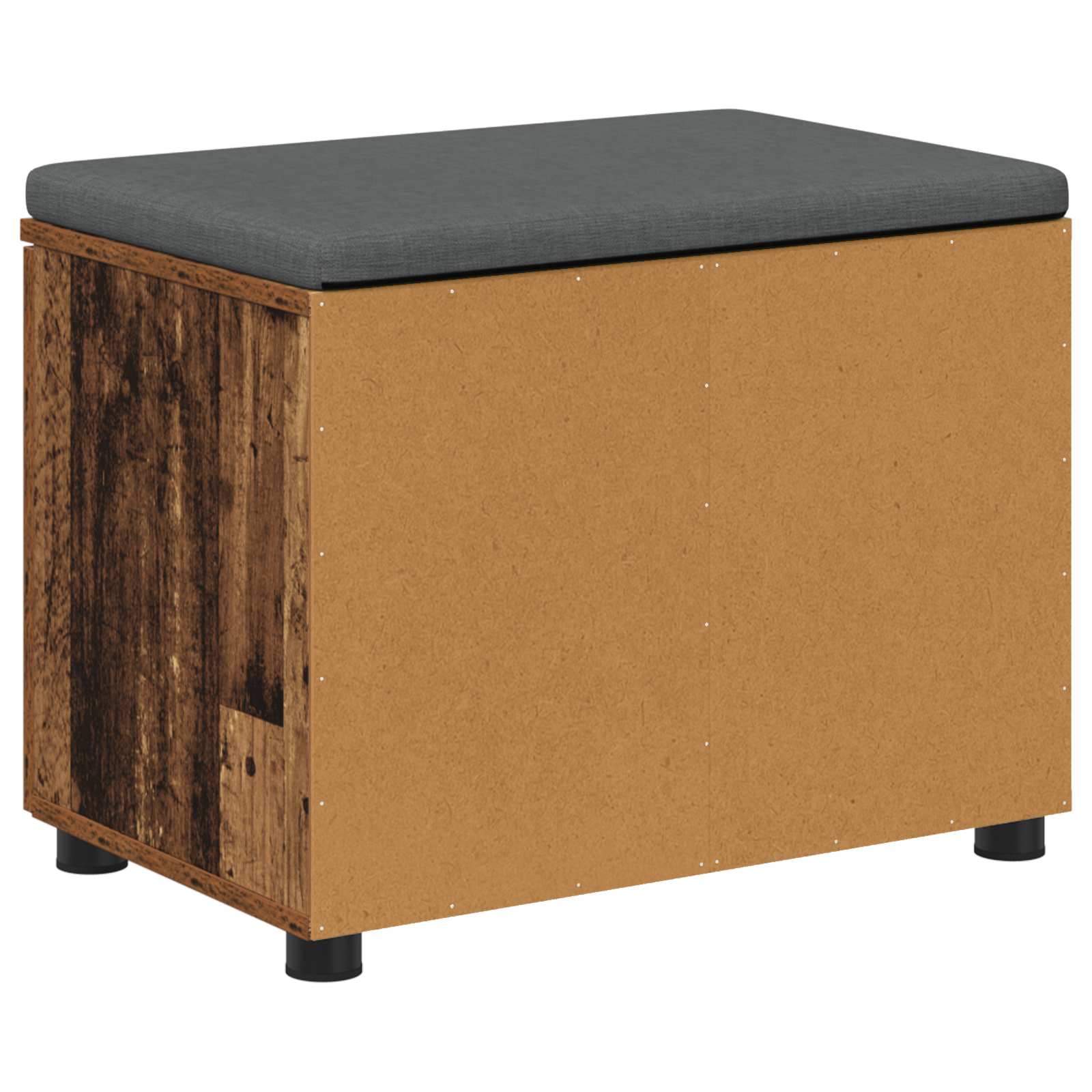 Klupa za hodnik s jastukom s policom Staro drvo 60 x 38 x 46 cm