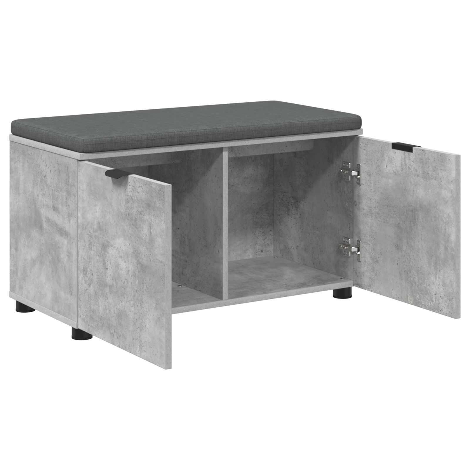 Klupa za hodnik s jastukom Betonsko Siva 80 x 38 x 46 cm