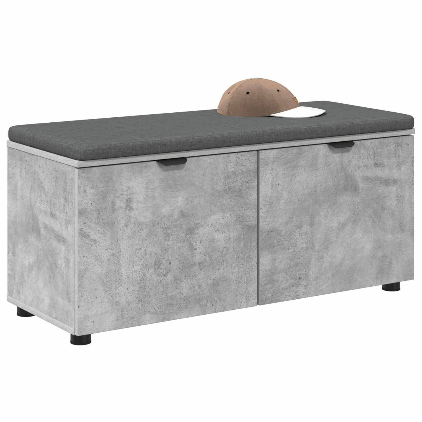 Klupa za hodnik s jastukom Betonsko Siva 100 x 38 x 46 cm