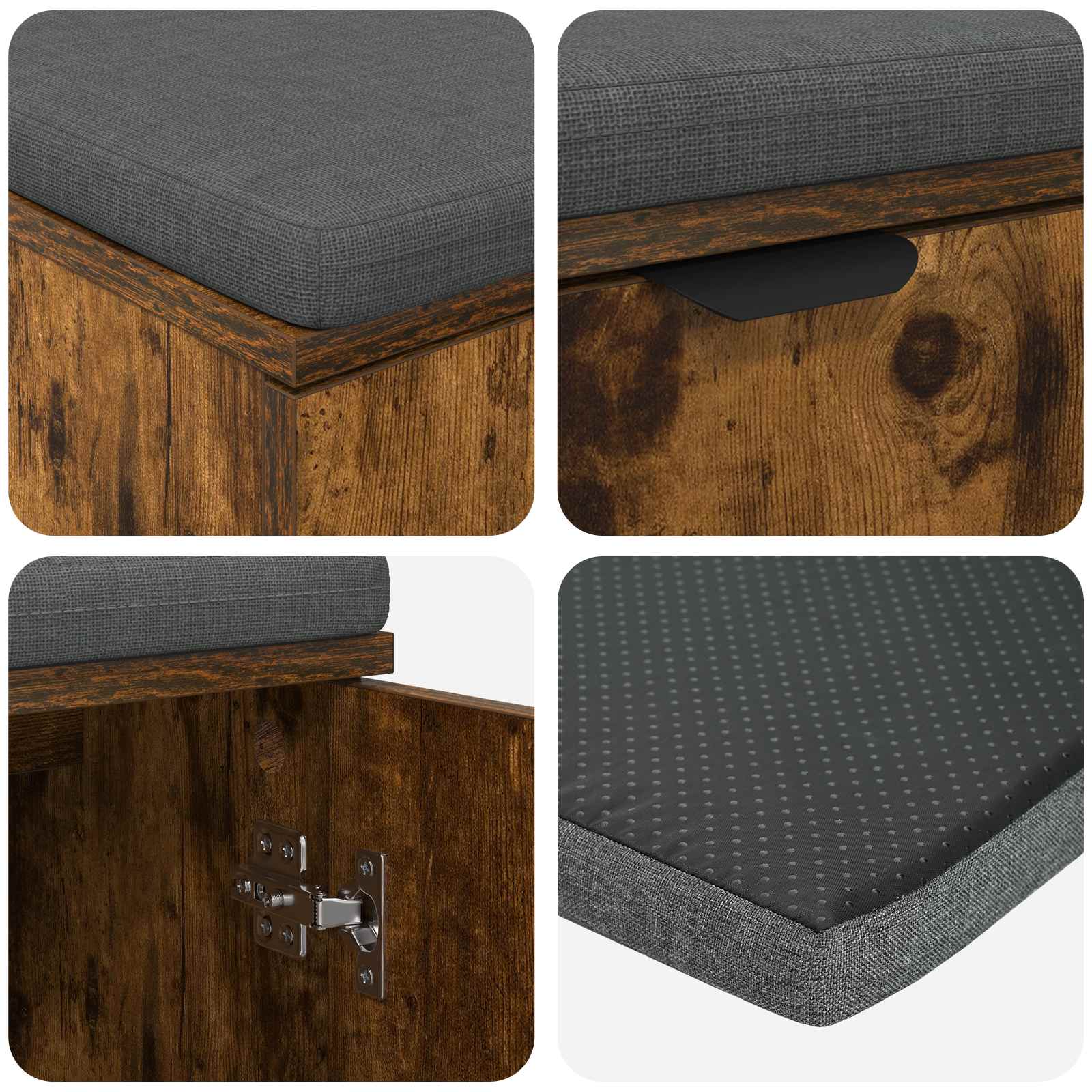 Klupa za hodnik s jastukom Dimljeni Hrast 100 x 38 x 46 cm