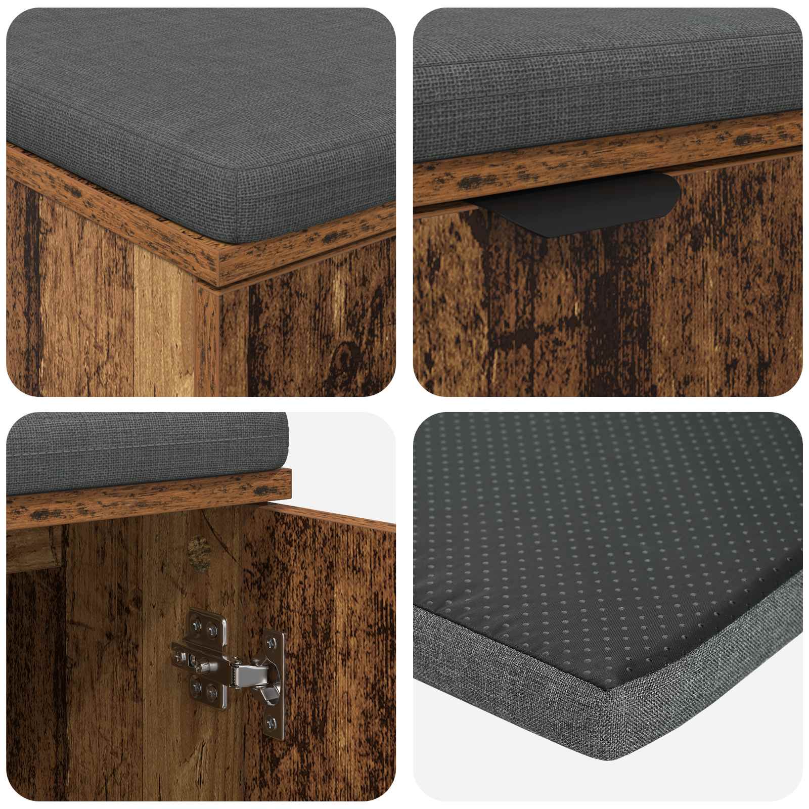 Klupa za hodnik s jastukom Staro drvo 100 x 38 x 46 cm